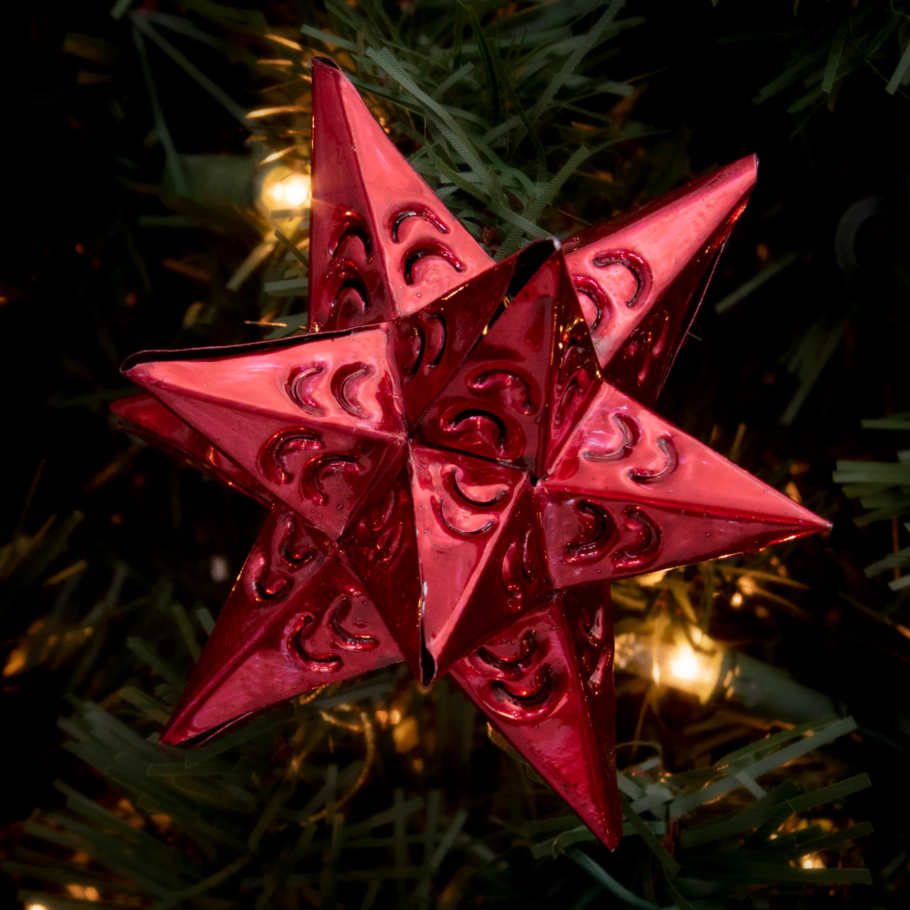 12-Point Tin Art Star Ornament - Image 9