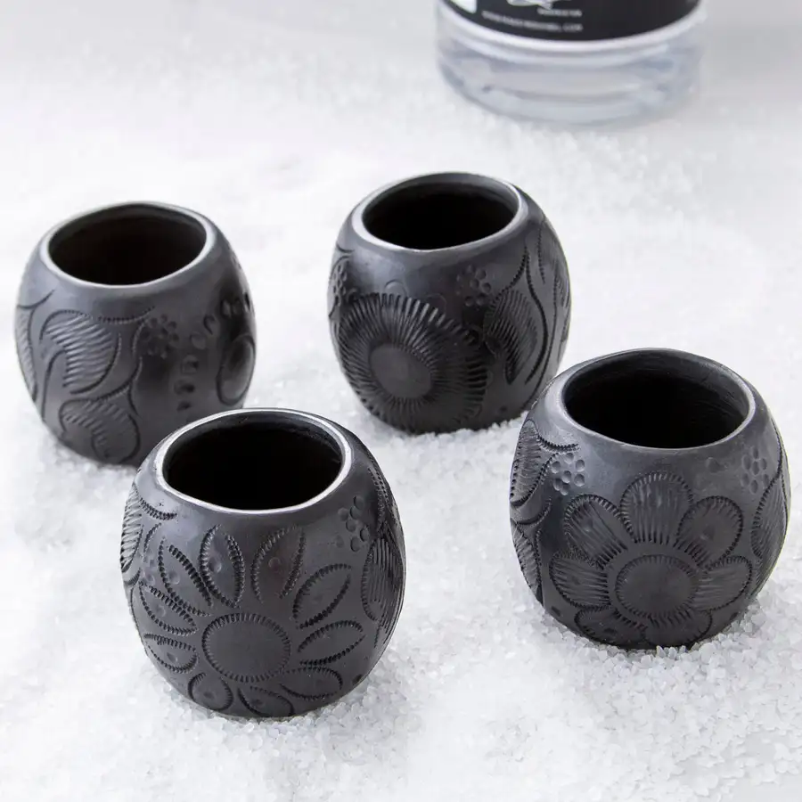 Barro Negro, Black Clay, Embossed Shot Glass - Image 4
