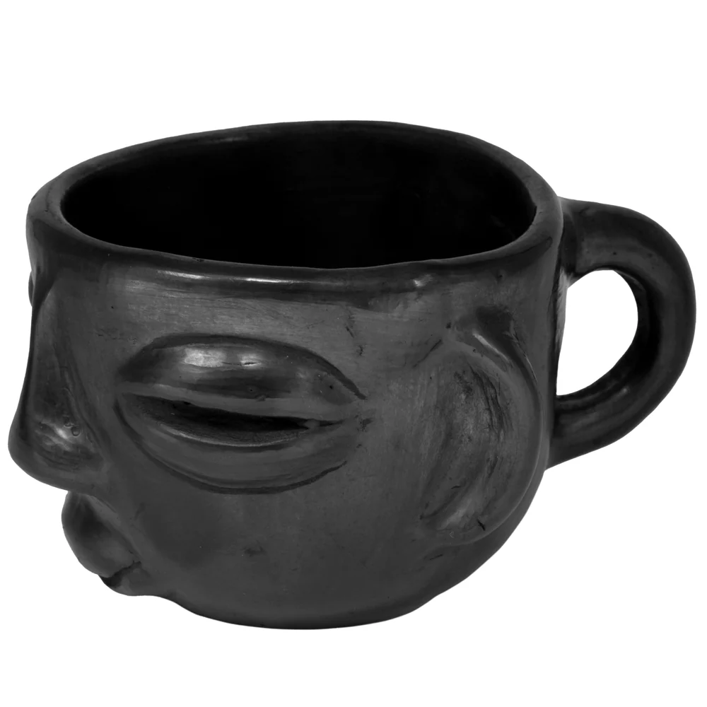 Barro Negro, Black Clay, Faces Mug - Image 3