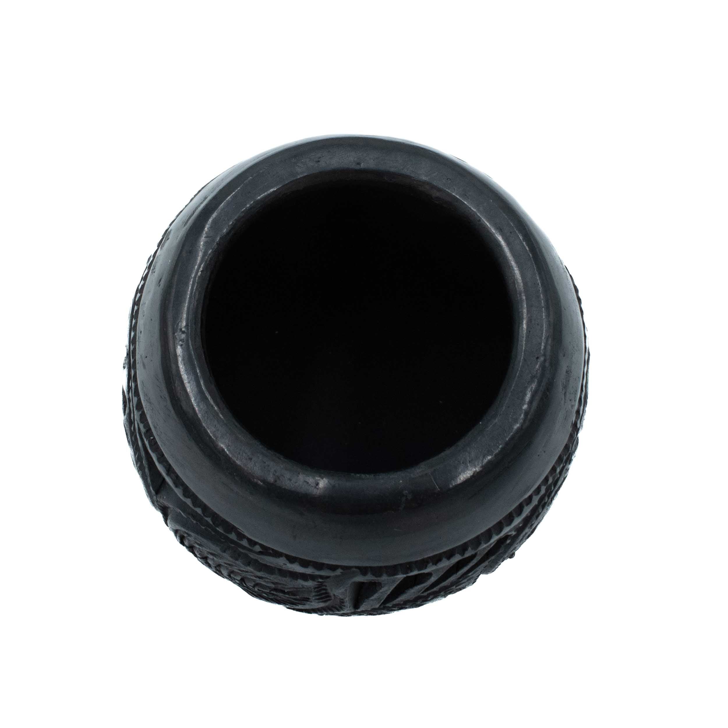 Barro Negro Floral Carved Mezcalero Shot Glass - Image 5