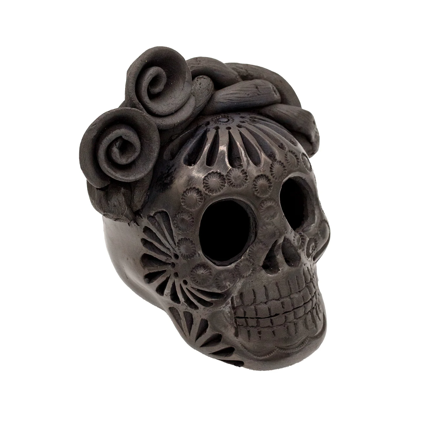 Barro Negro Frida Carved Sugar Skull - Image 4