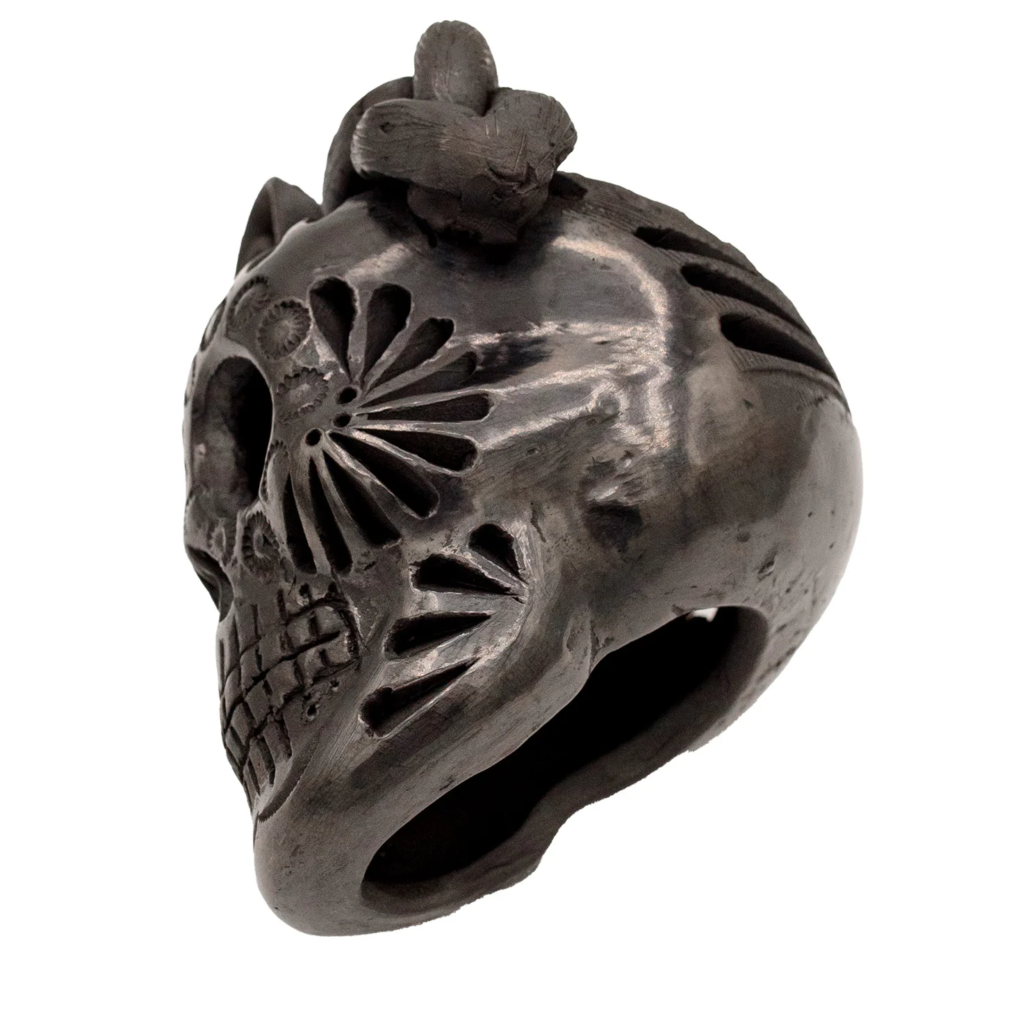 Barro Negro Frida Carved Sugar Skull - Image 6