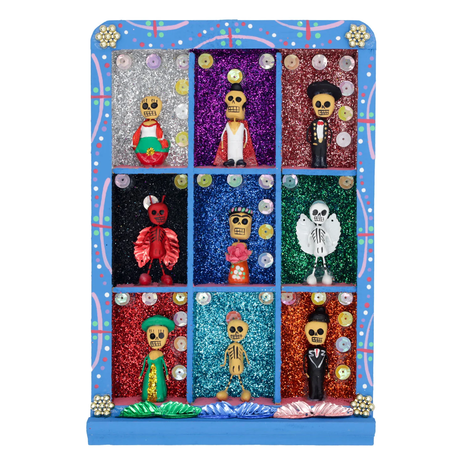Traditional Calacas Day of the Dead Shadow Box - Image 7