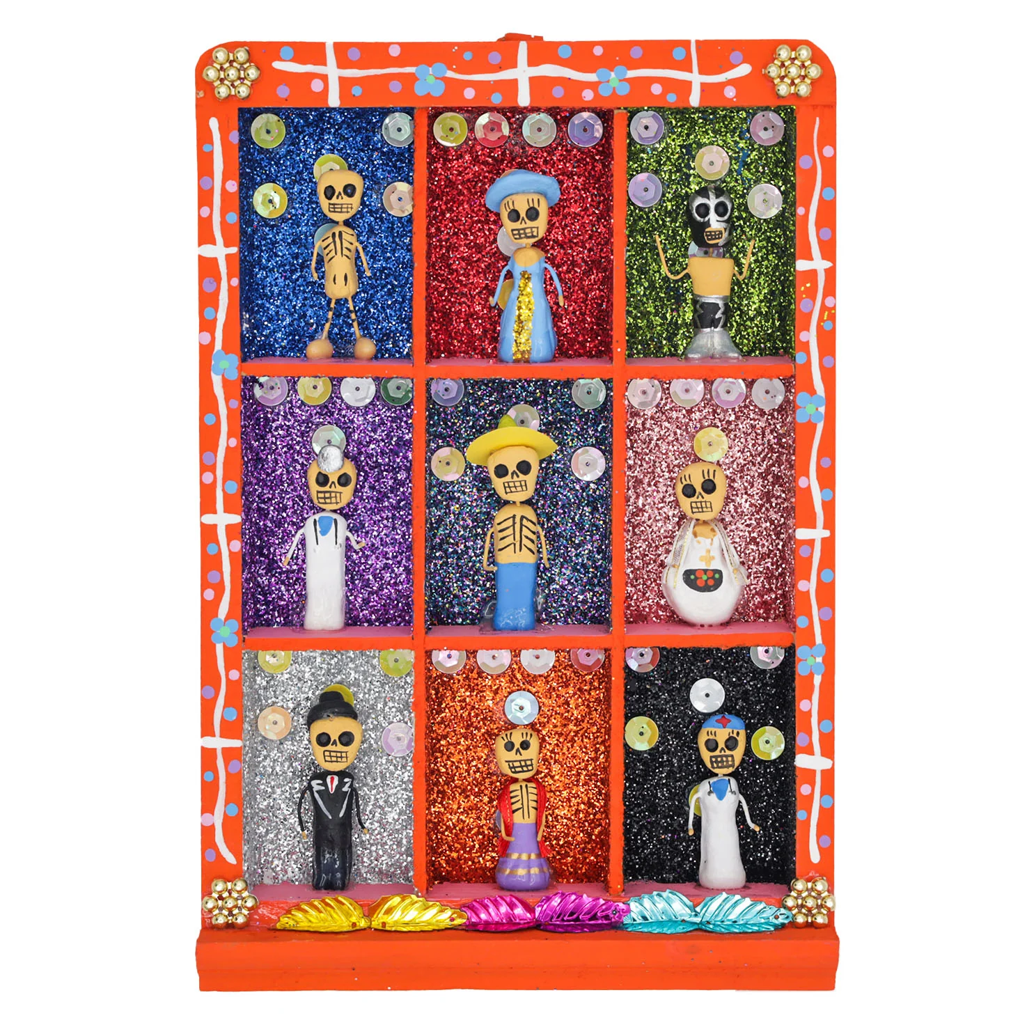 Traditional Calacas Day of the Dead Shadow Box - Image 9