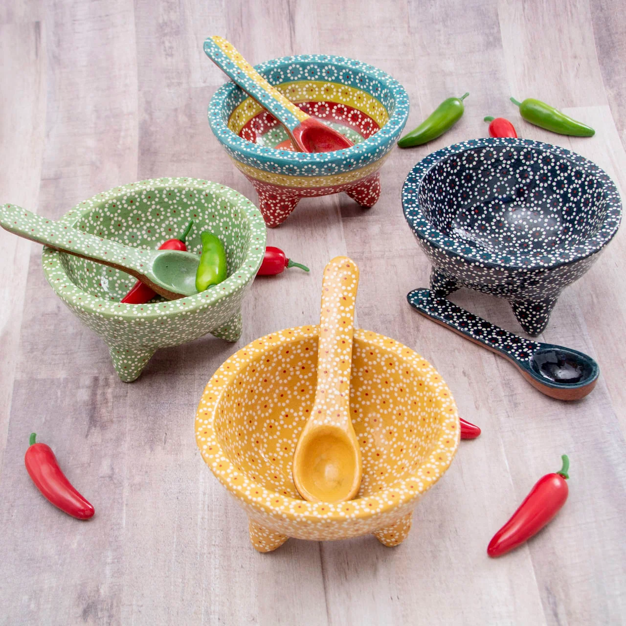 Small Capula Molcajete Clay Bowl and Matching Spoon - Image 6