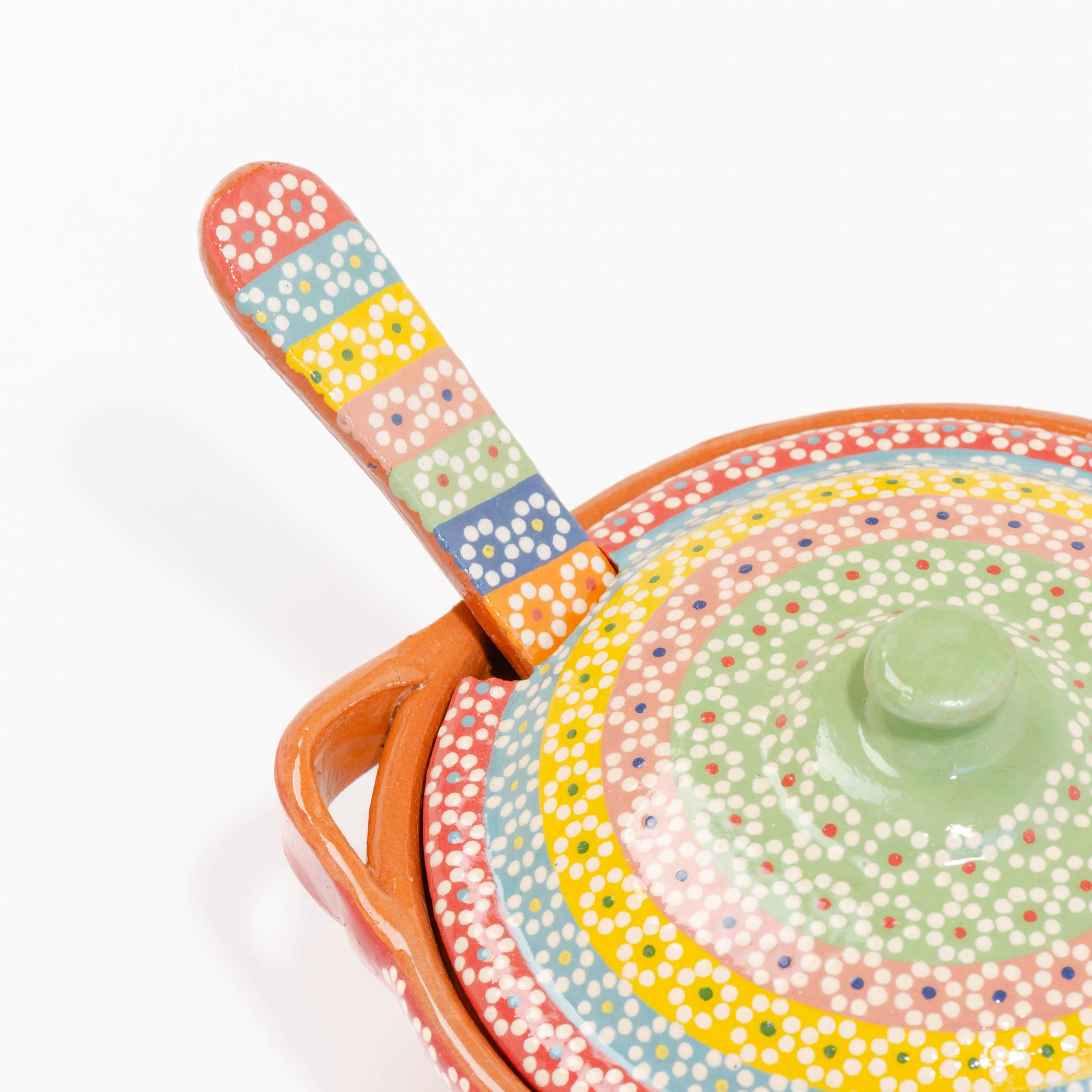 Capula Small Clay Cazuelita with Matching Lid and Spoon - Image 5