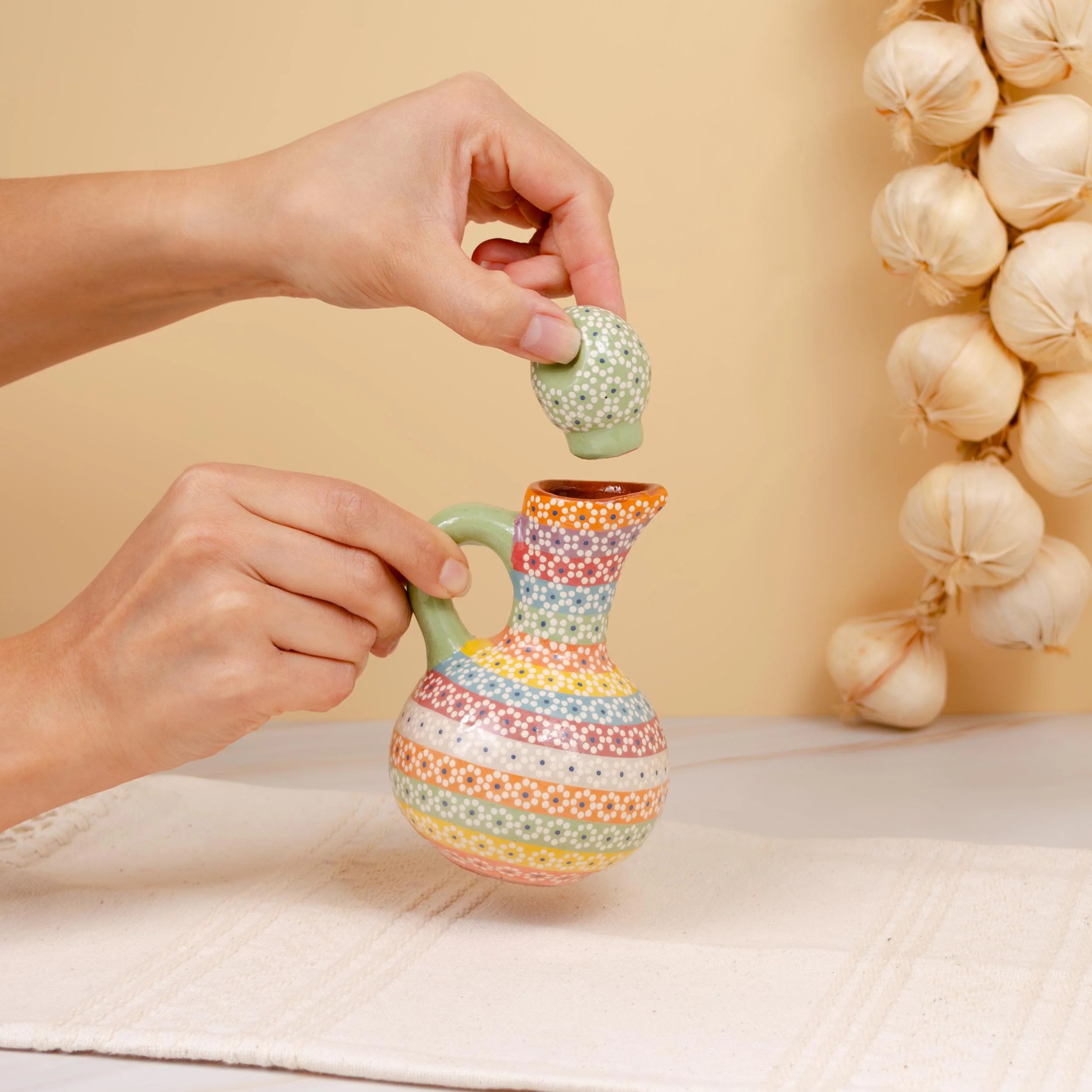 Capula Small Clay Oil Cruet - Image 2