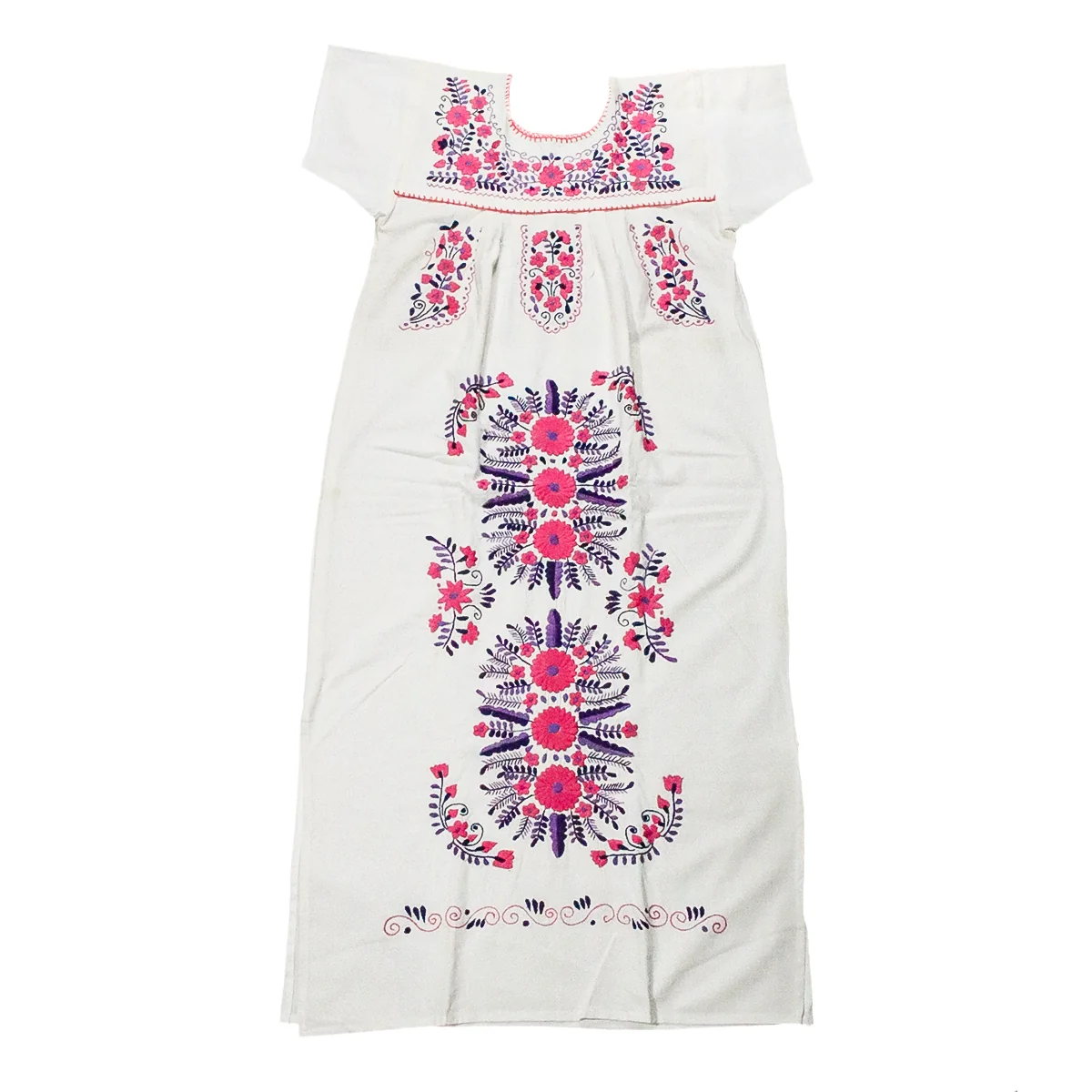 Chilac Floral Embroidered Mexican Long Dress - Image 20