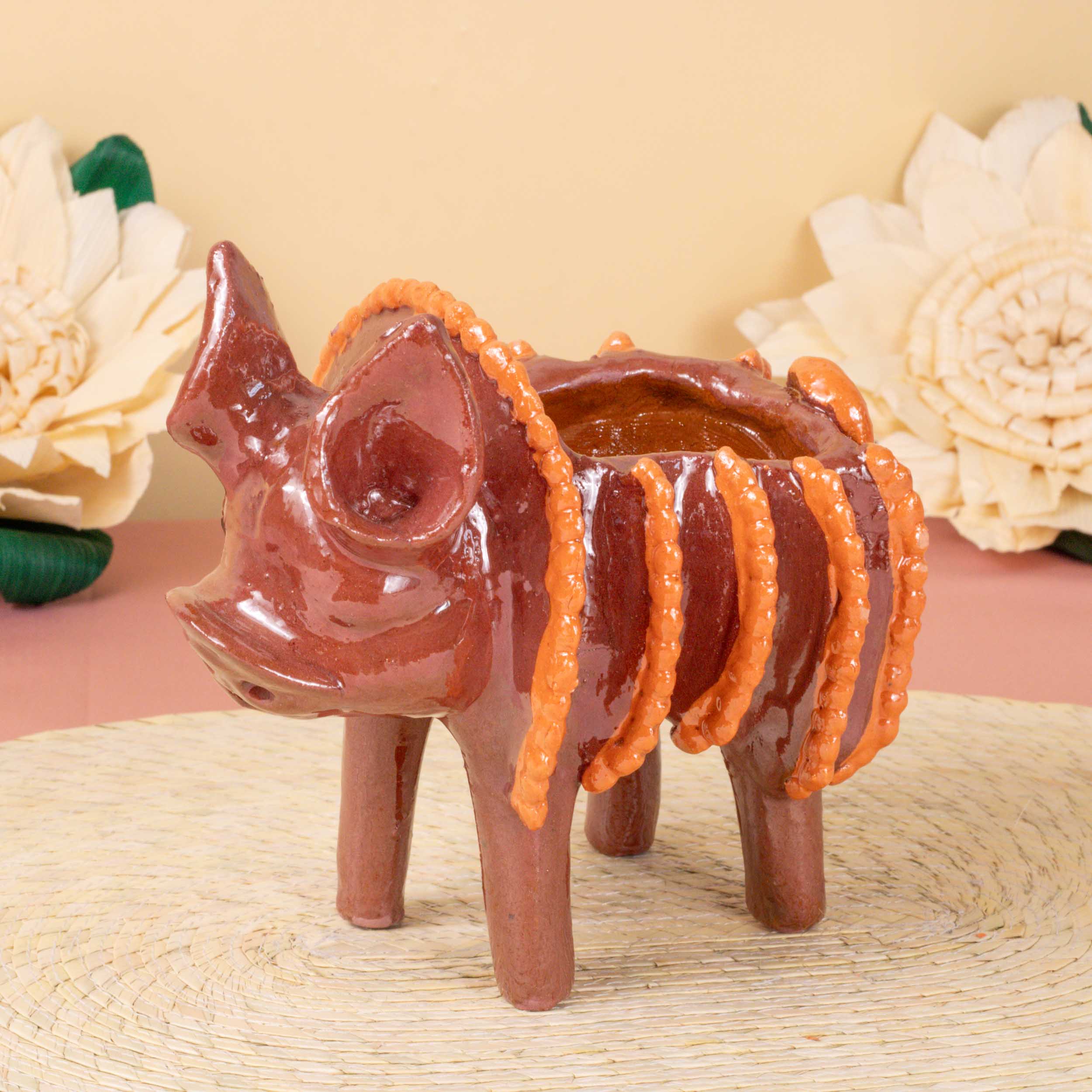 Cochinito Piñalado Decorative Bowl Sculpture - Image 3