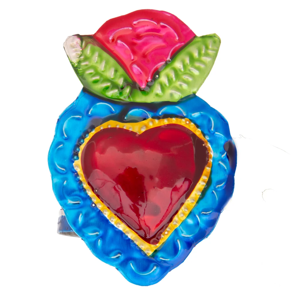 Color Heart Tin Art Milagro Napkin Ring - Image 11