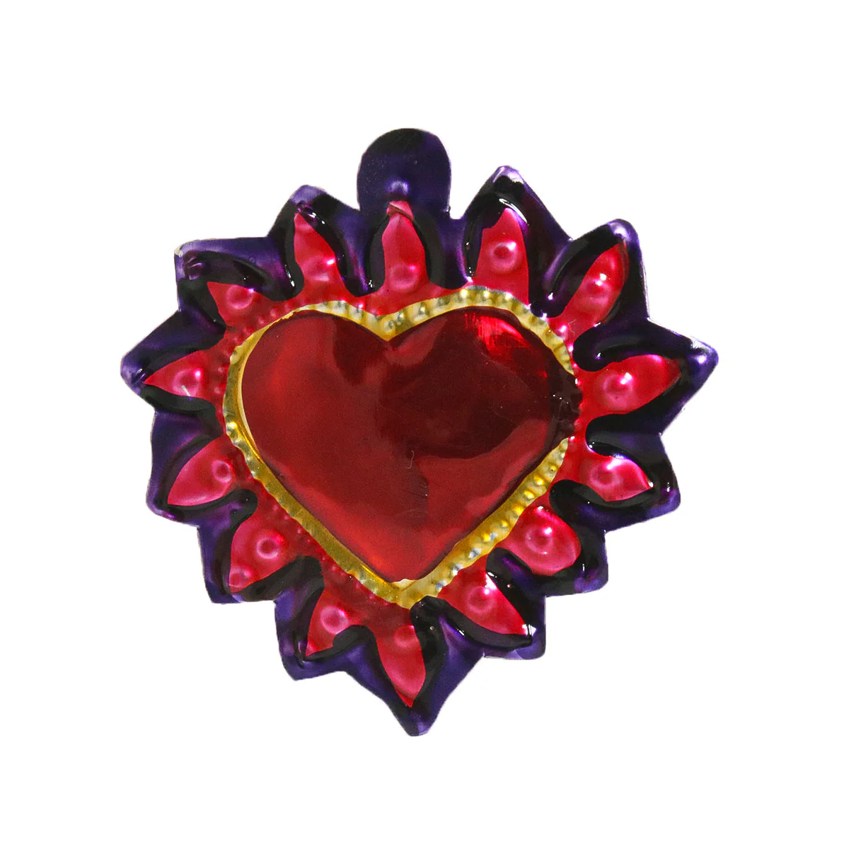 Color Heart Tin Art Milagro Napkin Ring - Image 7