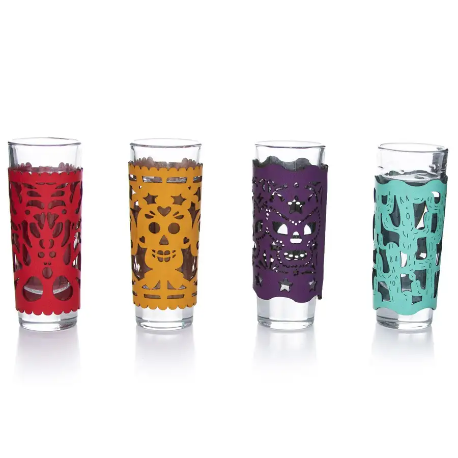 Colorful Faux Leather Cover Tequila Shot Glass (Set of 4) - Image 12