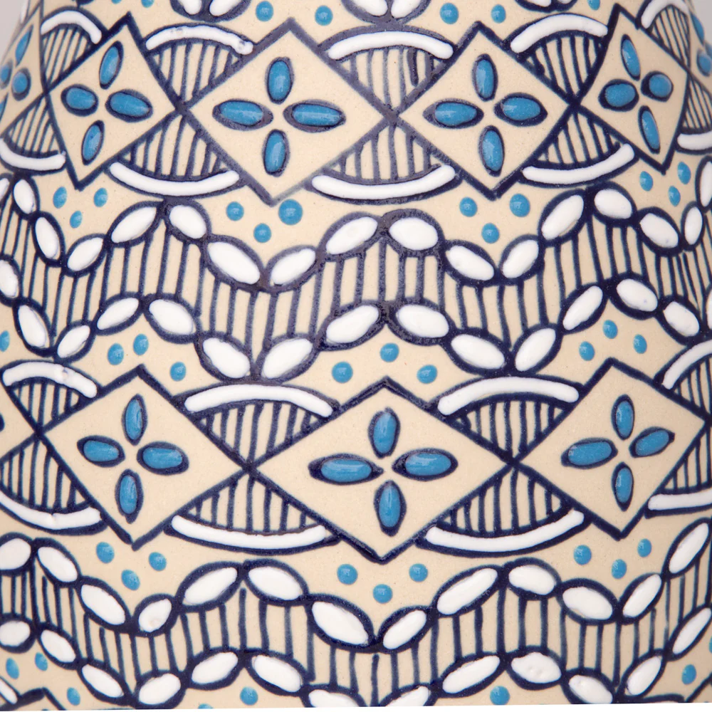 Coyoacán Hand-Painted Wide Opening Ceramic Vase - Image 4