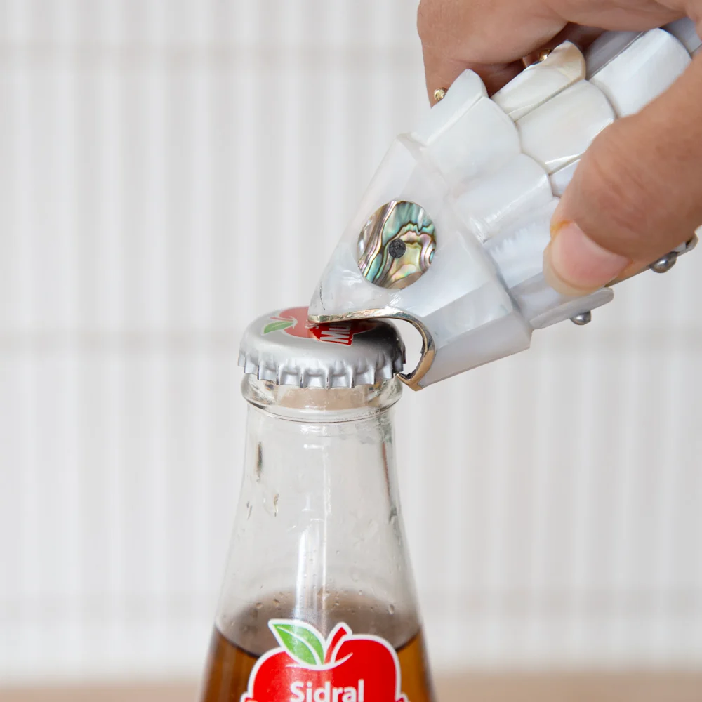 White Abalone Shell Fish Bottle Opener - Image 4