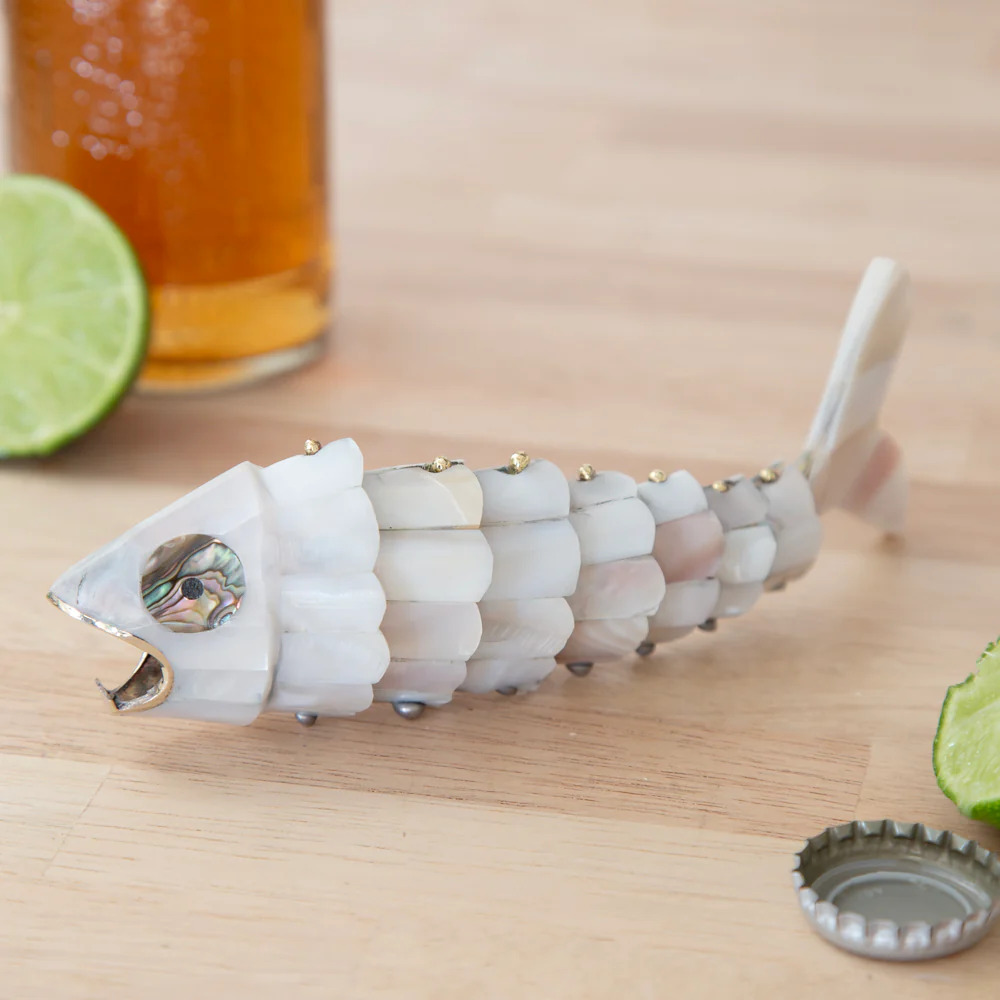 White Abalone Shell Fish Bottle Opener - Image 5