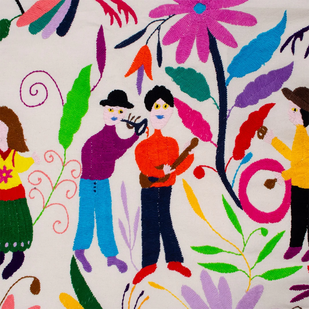 El Baile Otomí Hand-Embroidered Tapestry - Image 8