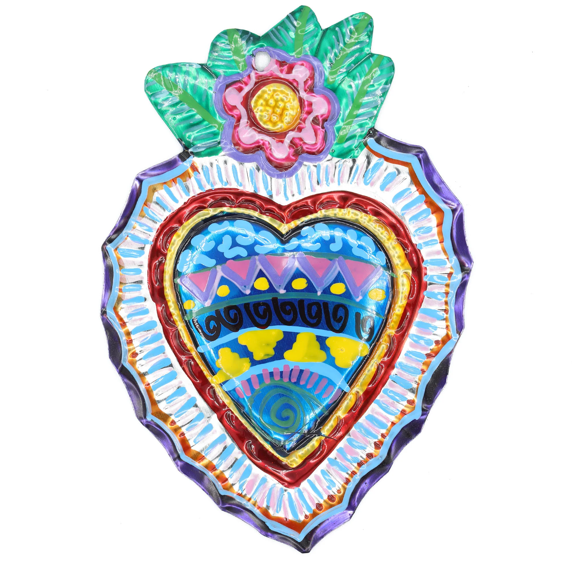 Extra Detailed Medium Mexican Milagro Tin Hearts - Image 10