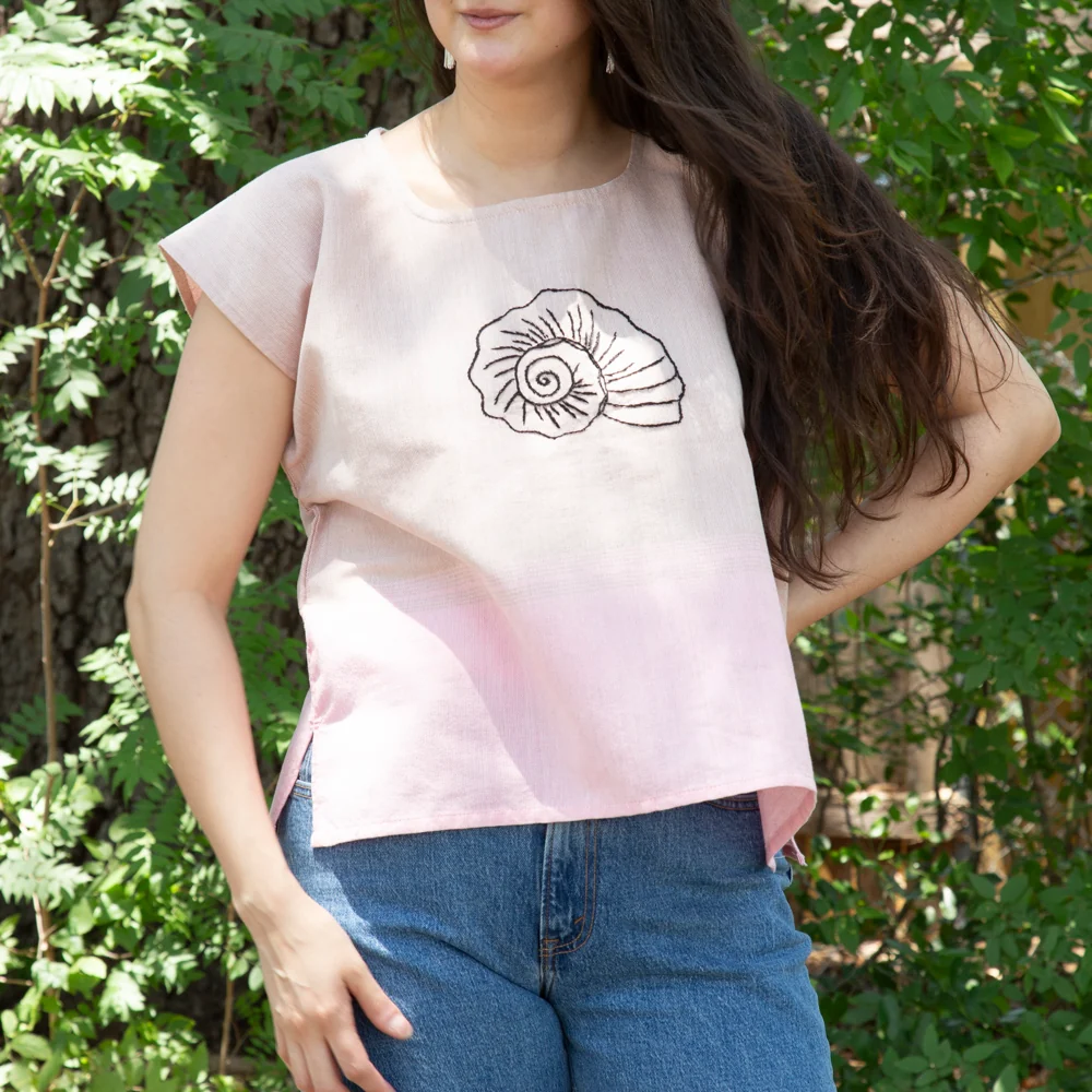 Flor de Verano Pedal Loom Embroidered Blouse - Image 5