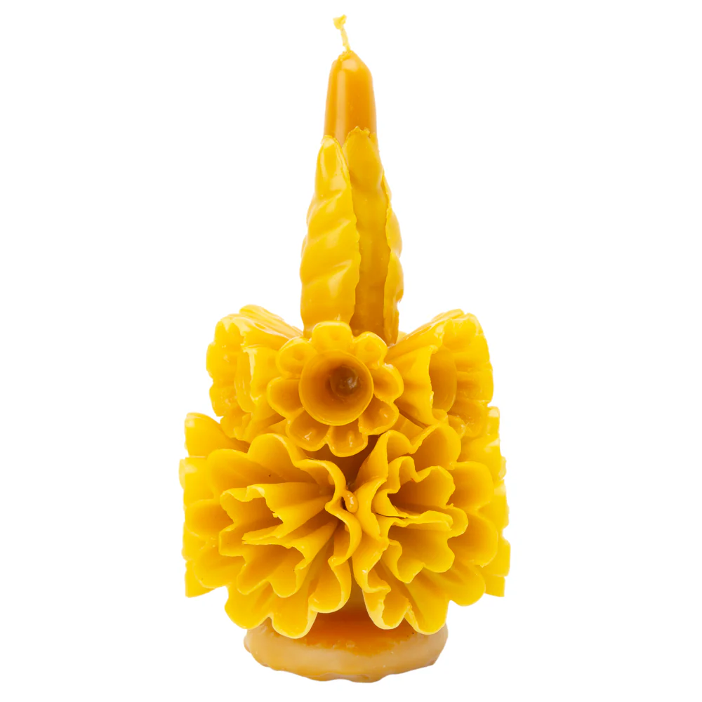 Flores de Teotitlán Short Carnation Candle - Image 6