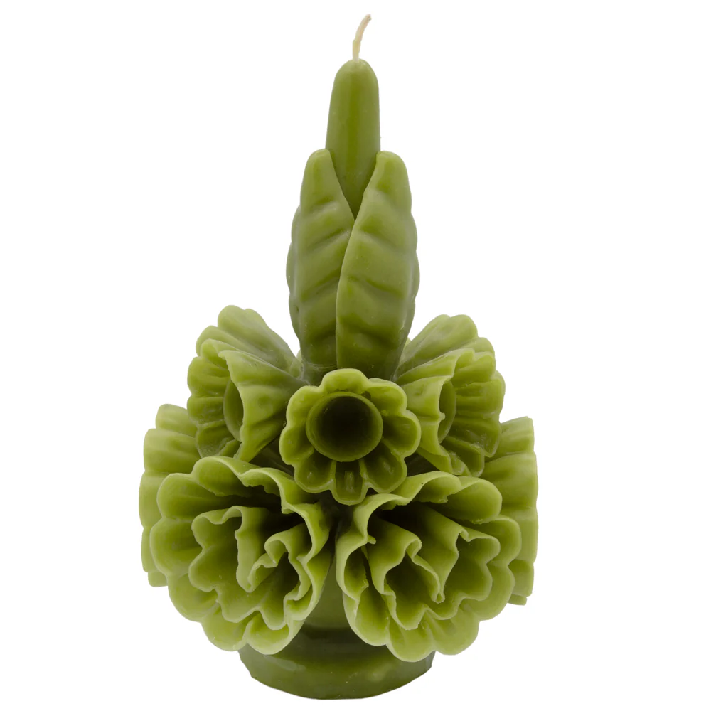 Flores de Teotitlán Short Carnation Candle - Image 8
