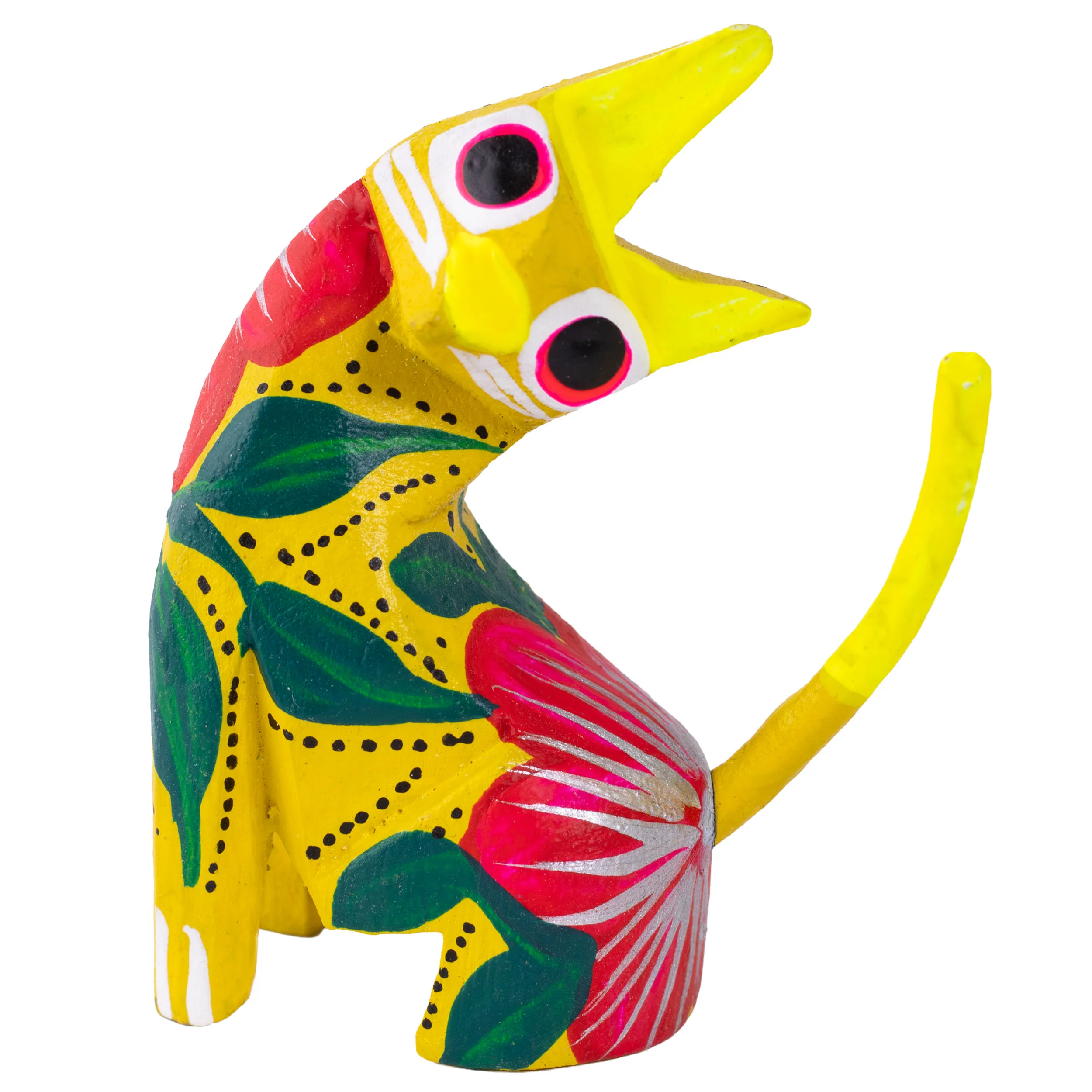 Hand Painted Neck Side Bend Cat Wooden Figurine - Image 16