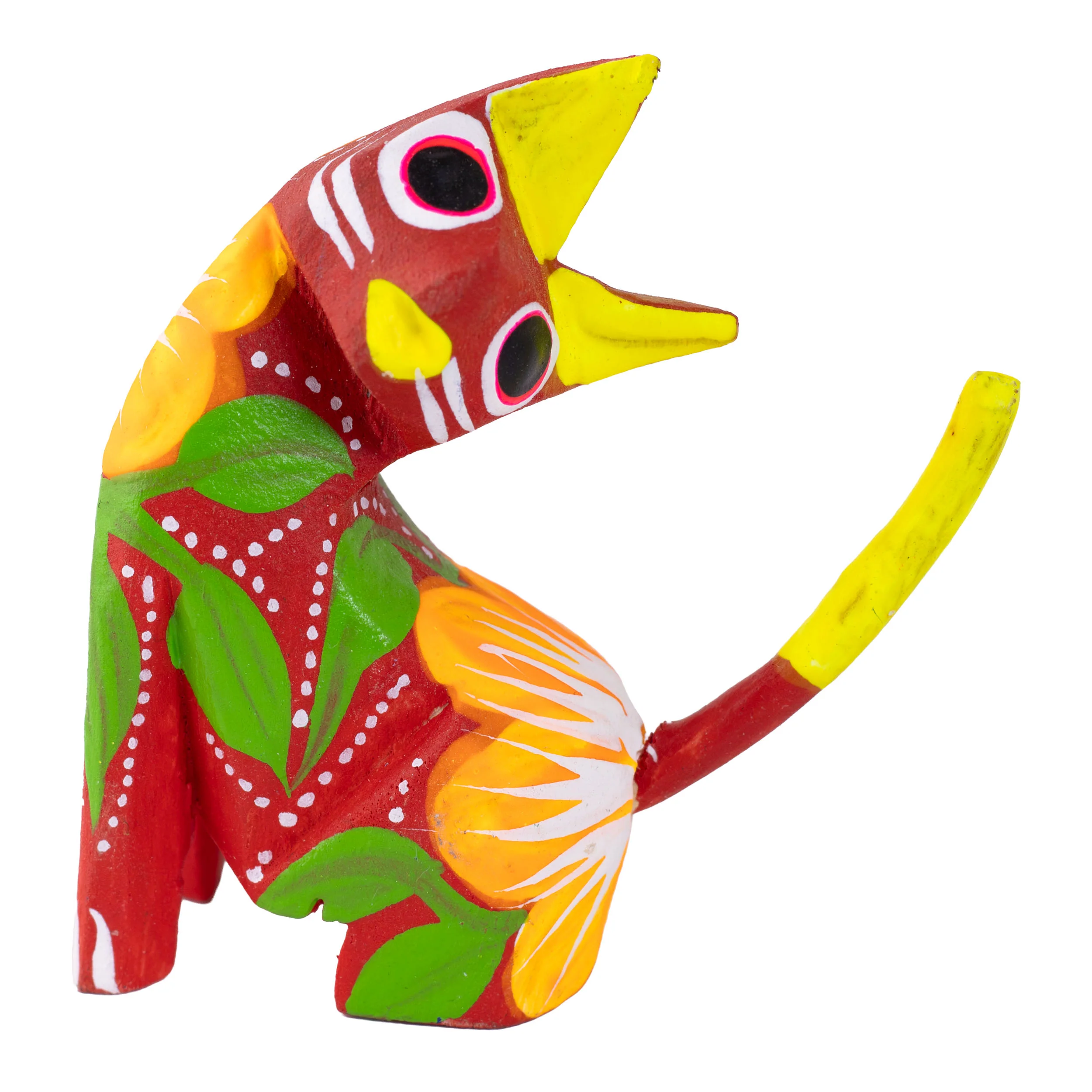 Hand Painted Neck Side Bend Cat Wooden Figurine - Image 18