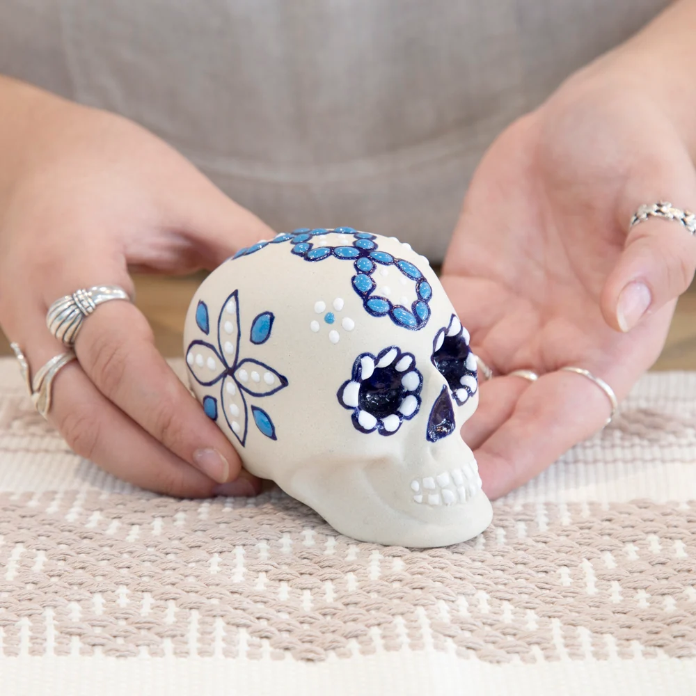 Hand-Painted Ceramic Sugar Skull - Image 2