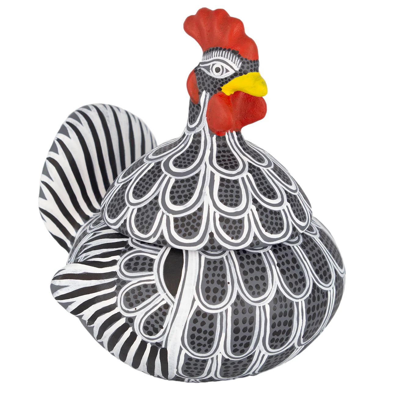 Hand Painted Clay Chicken Bowl with Lid - Image 20
