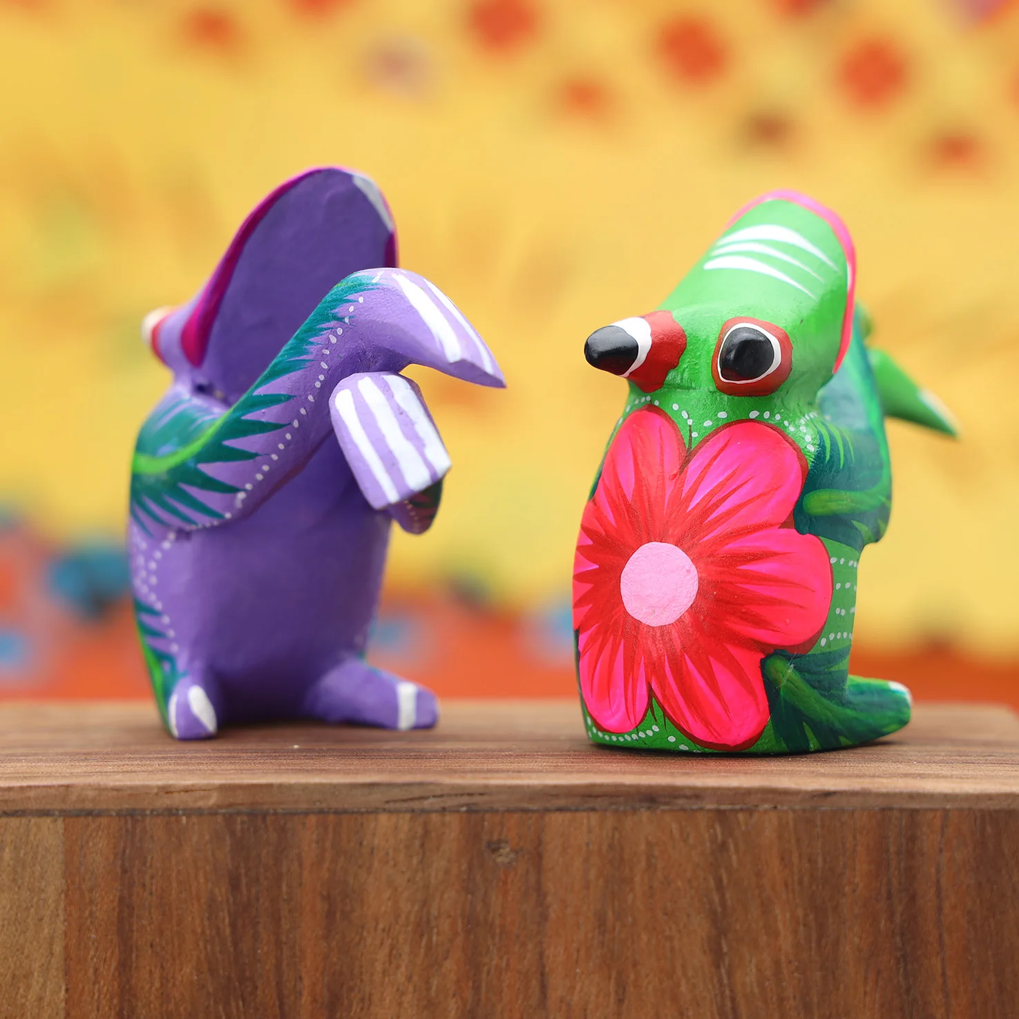 Hand Painted Frog Wooden Figurine Alebrije - Image 13