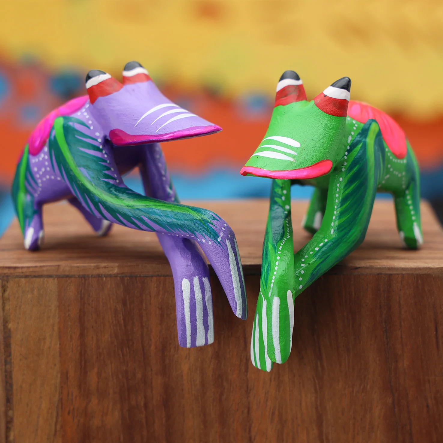 Hand Painted Frog Wooden Figurine Alebrije - Image 6
