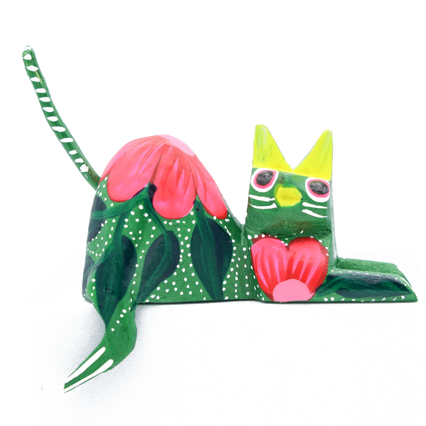 Hand Painted and Carved Hanging Cat Wooden Figurine Alebrije - Image 10