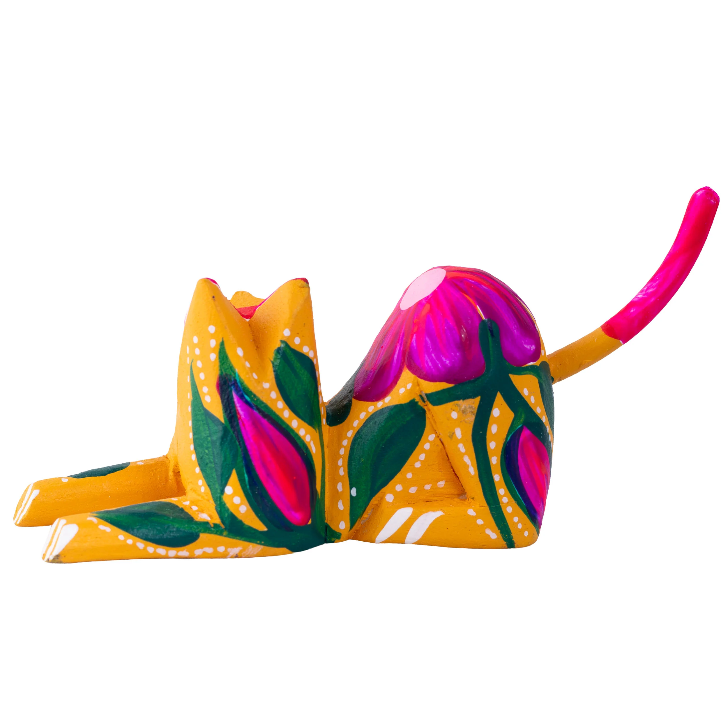 Hand Painted and Carved Hanging Cat Wooden Figurine Alebrije - Image 5