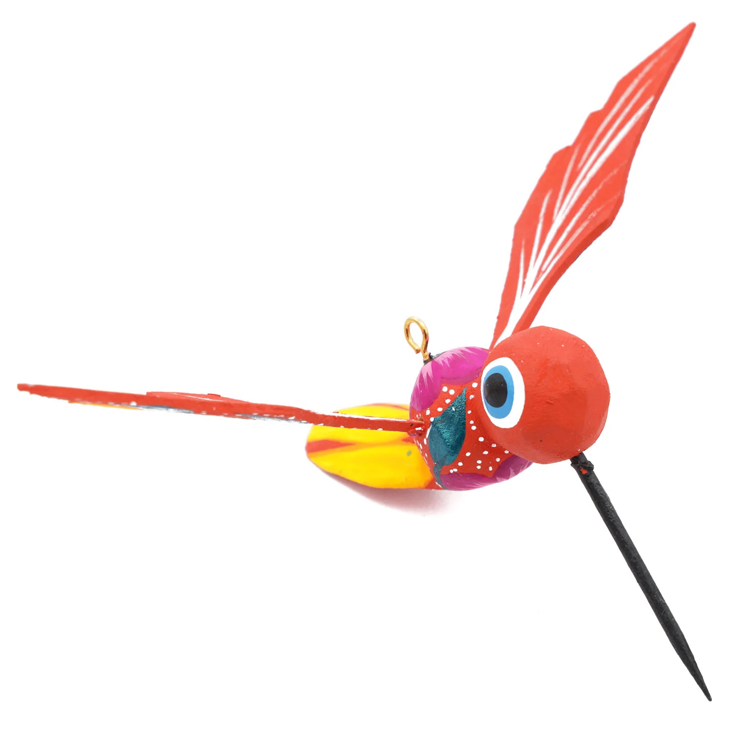Hand Painted Hummingbird Wooden Figurine - Image 11