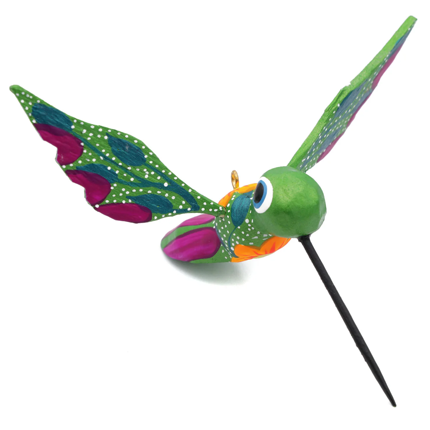 Hand Painted Hummingbird Wooden Figurine - Image 12