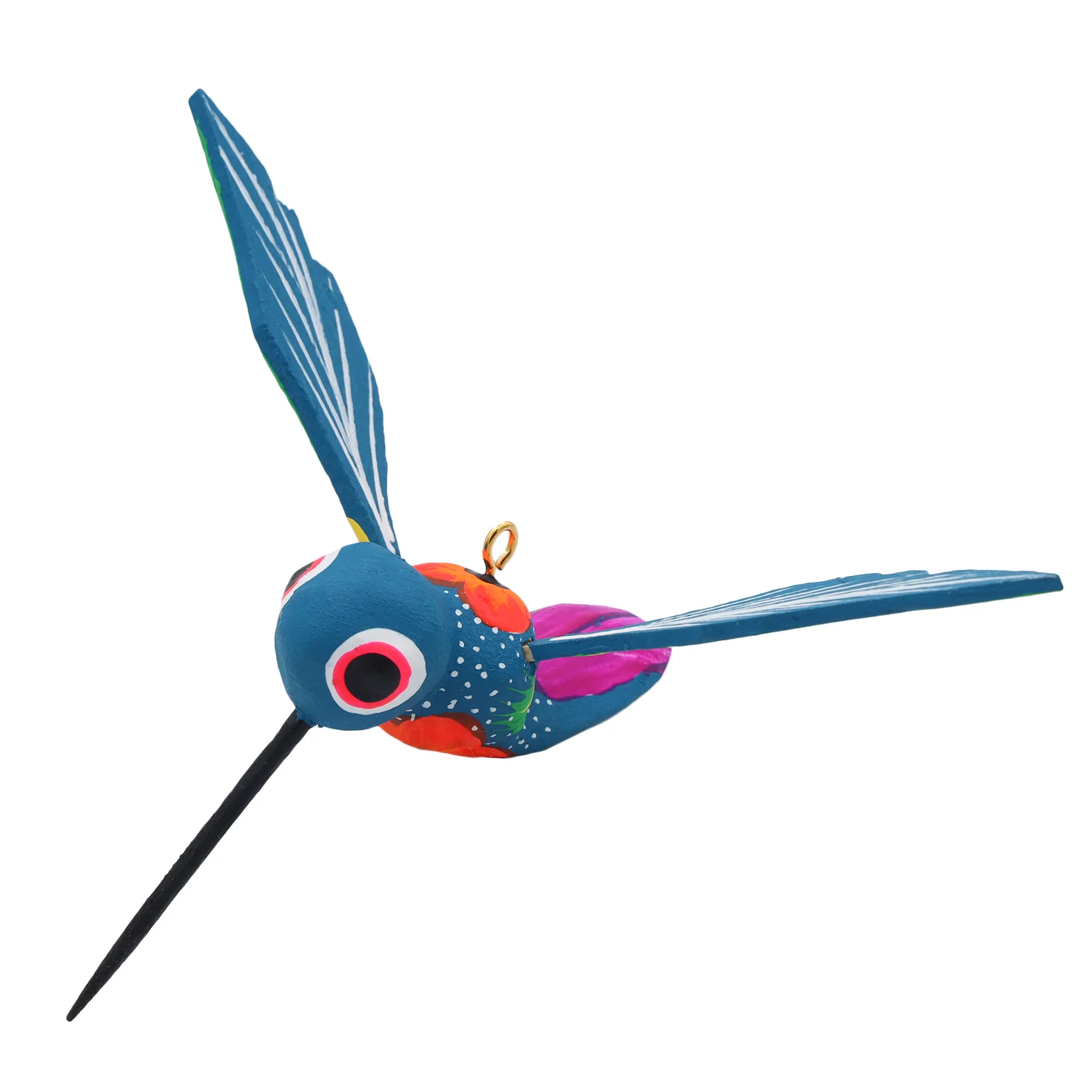 Hand Painted Hummingbird Wooden Figurine - Image 13