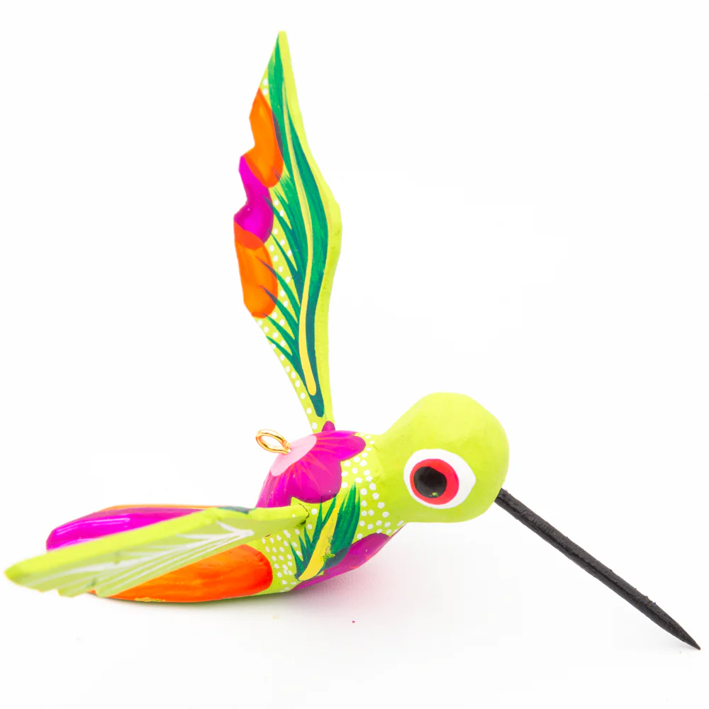 Hand Painted Hummingbird Wooden Figurine - Image 16