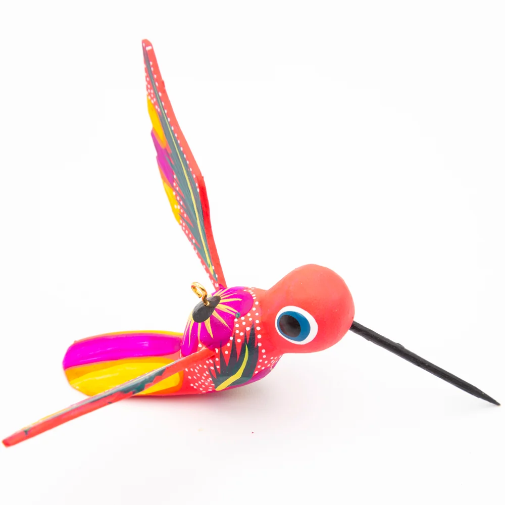 Hand Painted Hummingbird Wooden Figurine - Image 17