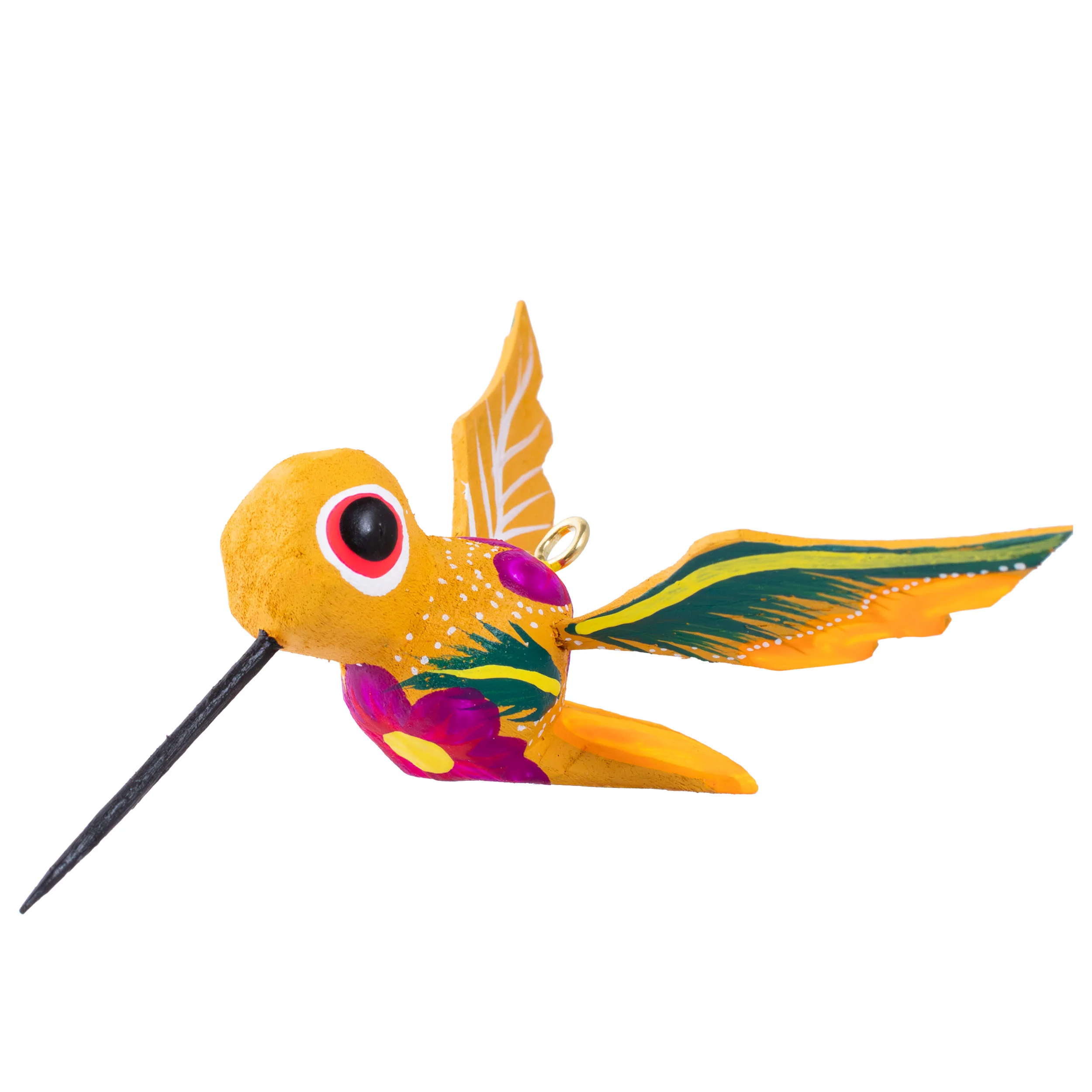 Hand Painted Hummingbird Wooden Figurine - Image 18