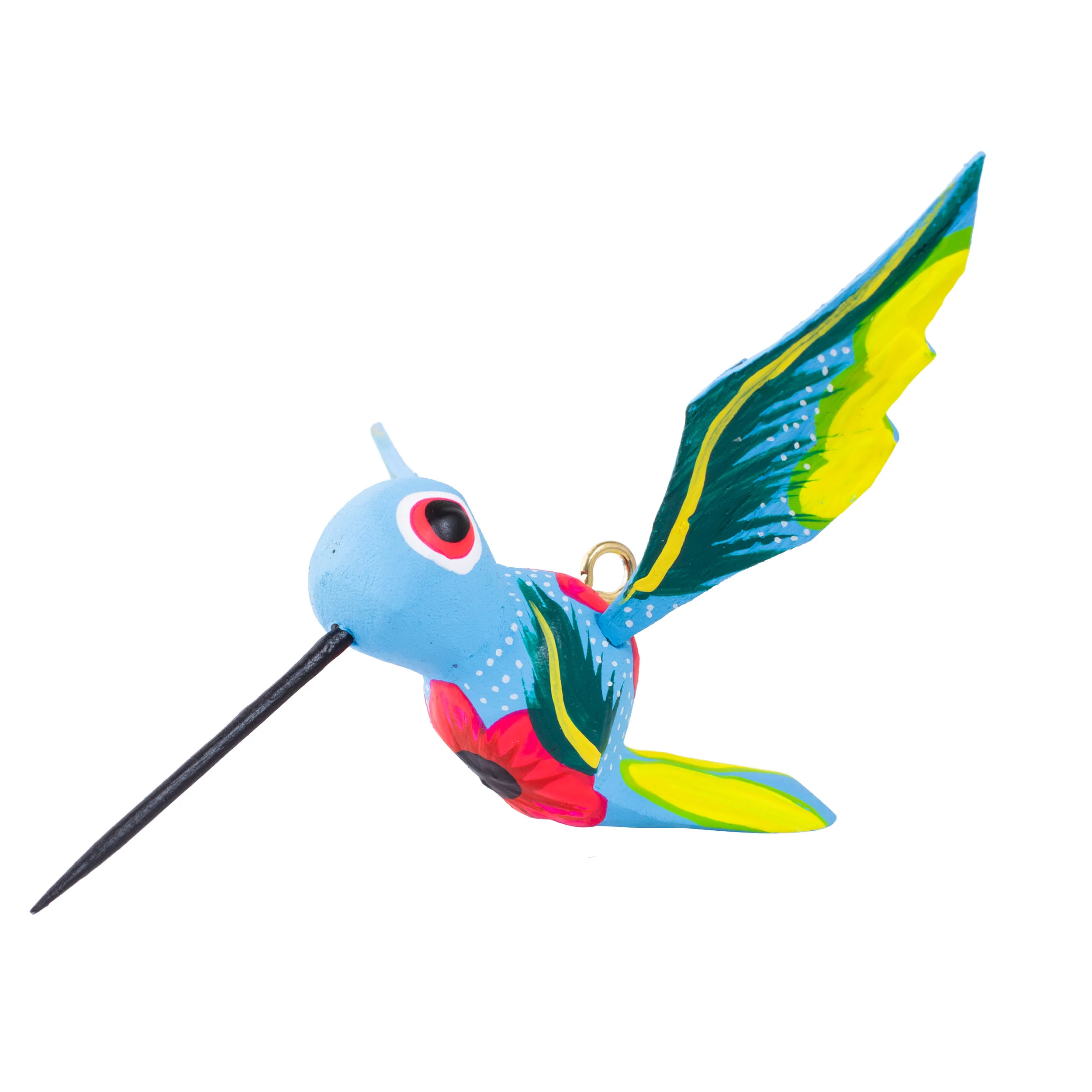 Hand Painted Hummingbird Wooden Figurine - Image 19