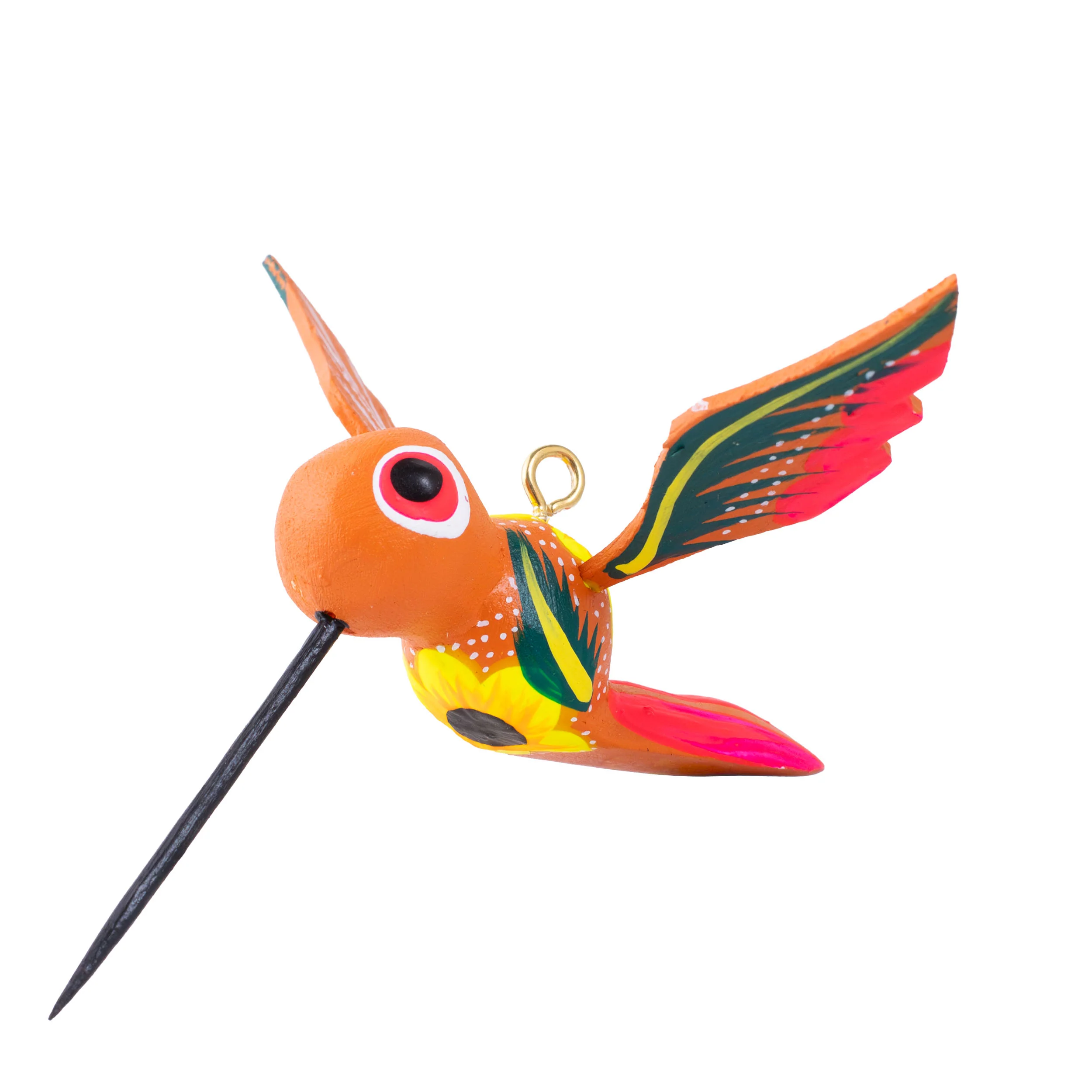 Hand Painted Hummingbird Wooden Figurine - Image 20
