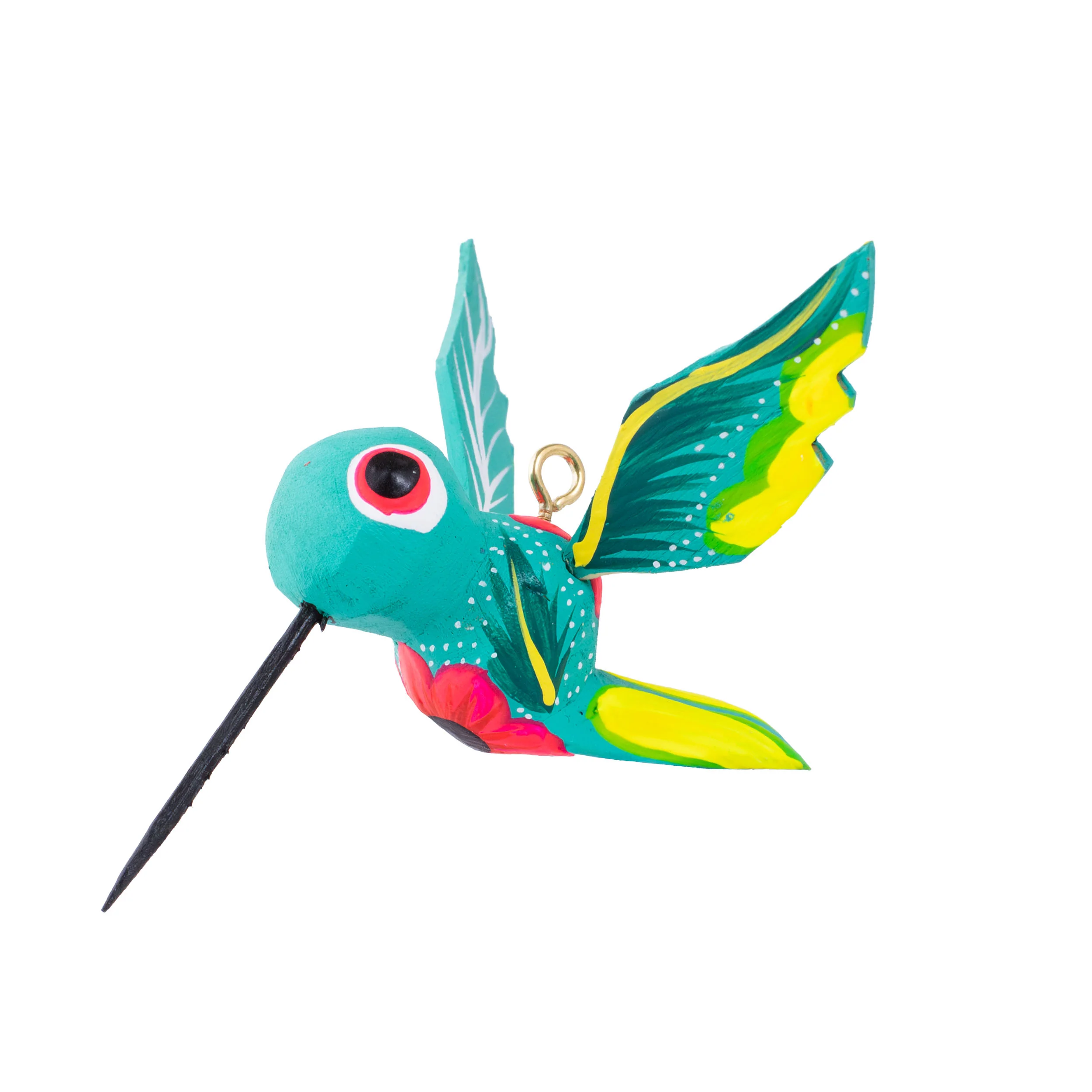 Hand Painted Hummingbird Wooden Figurine - Image 21