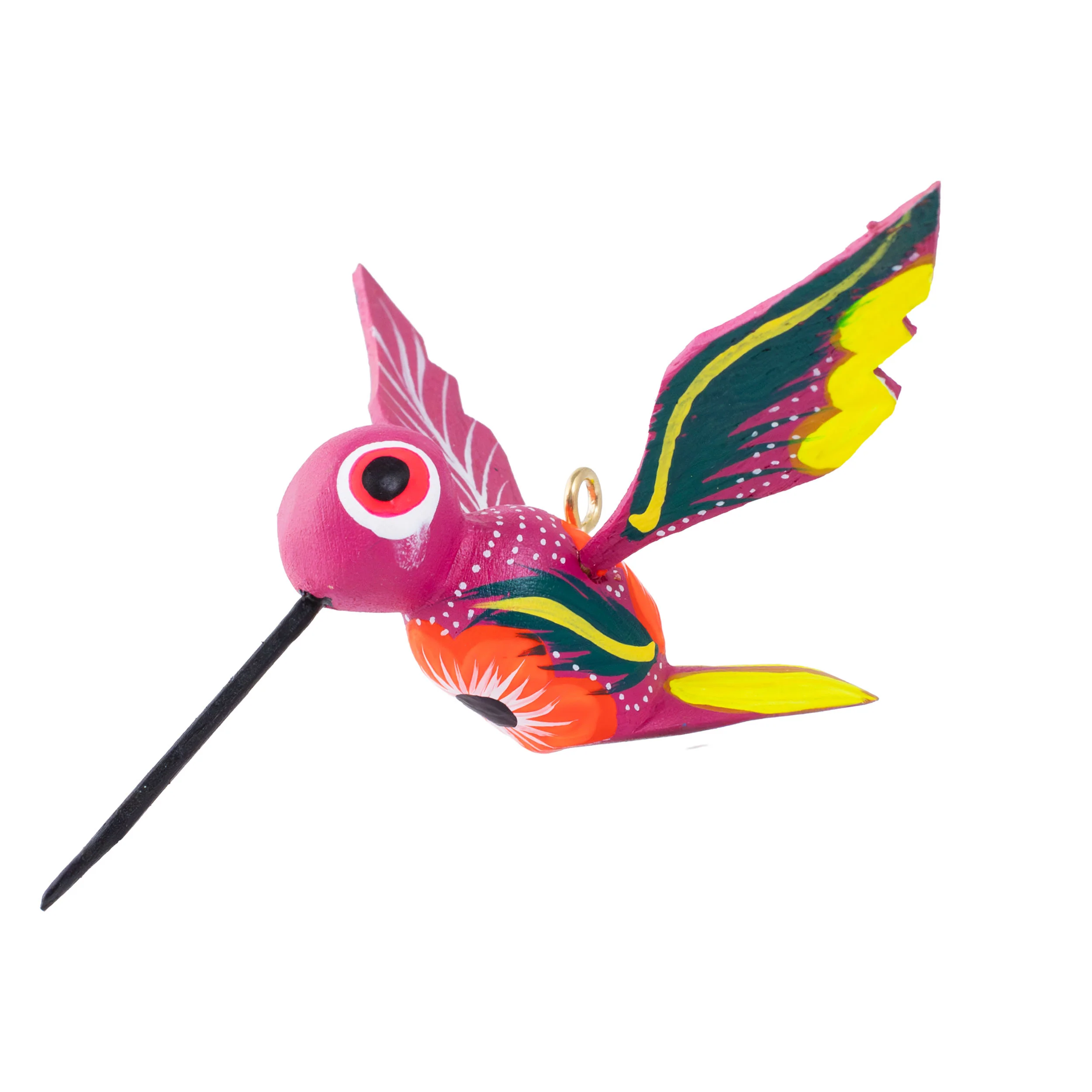 Hand Painted Hummingbird Wooden Figurine - Image 22