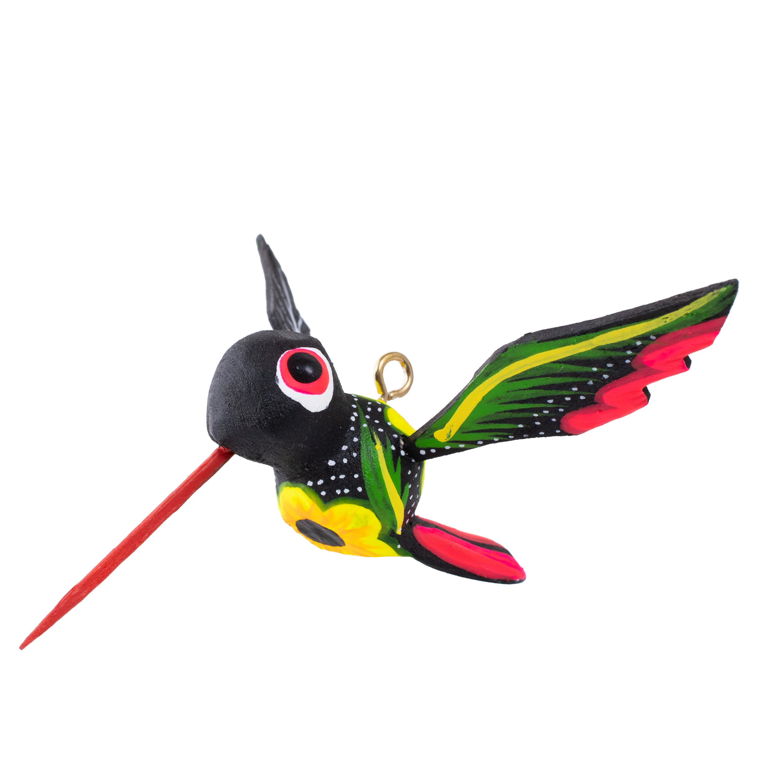 Hand Painted Hummingbird Wooden Figurine - Image 23