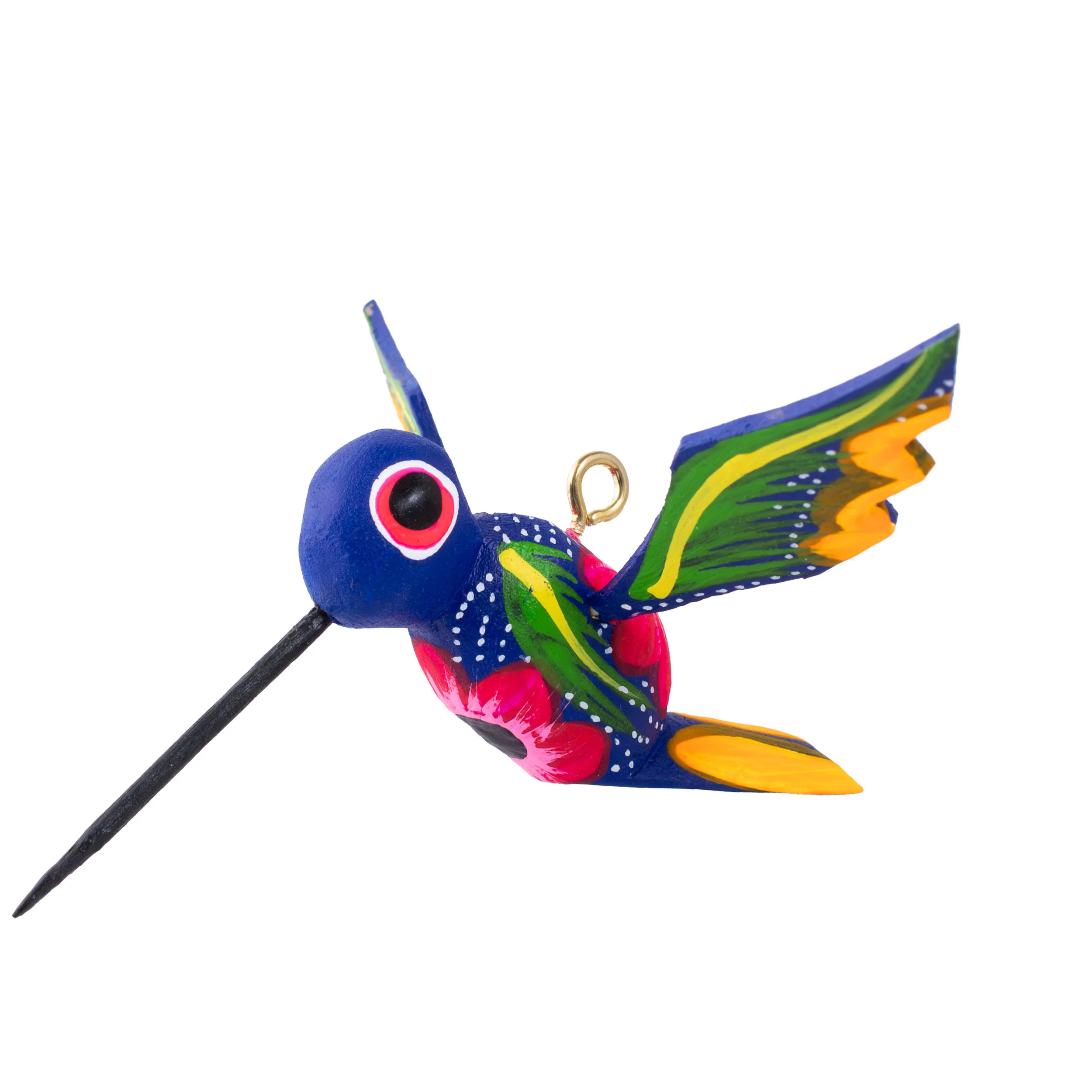 Hand Painted Hummingbird Wooden Figurine - Image 24
