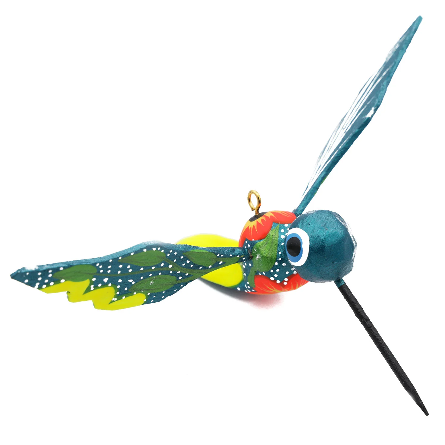 Hand Painted Hummingbird Wooden Figurine - Image 9
