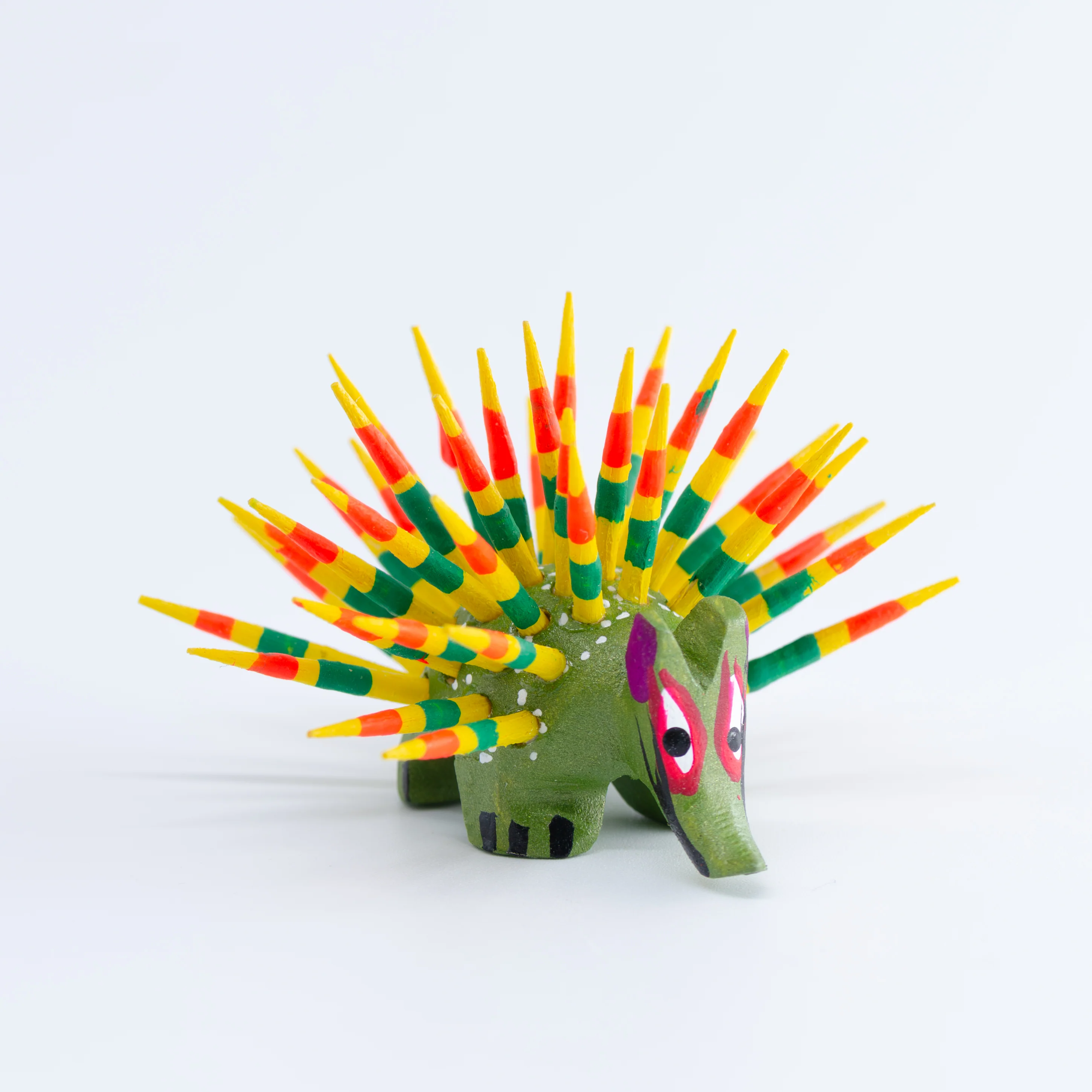 Hand Painted Porcupine Wooden Figurine Alebrije - Image 15