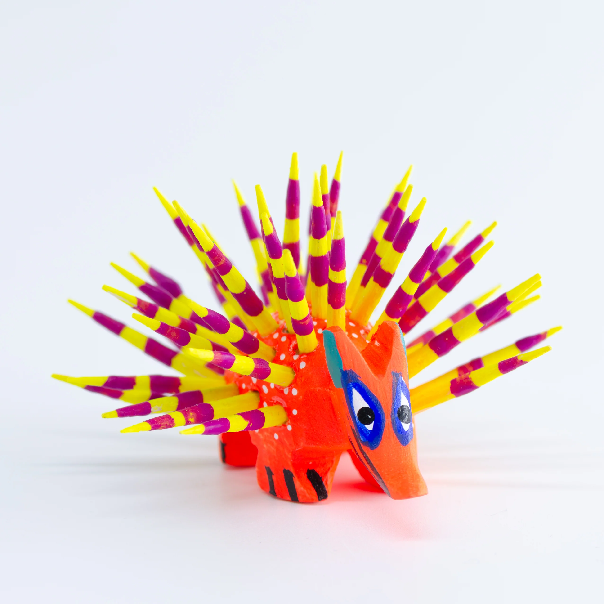 Hand Painted Porcupine Wooden Figurine Alebrije - Image 24