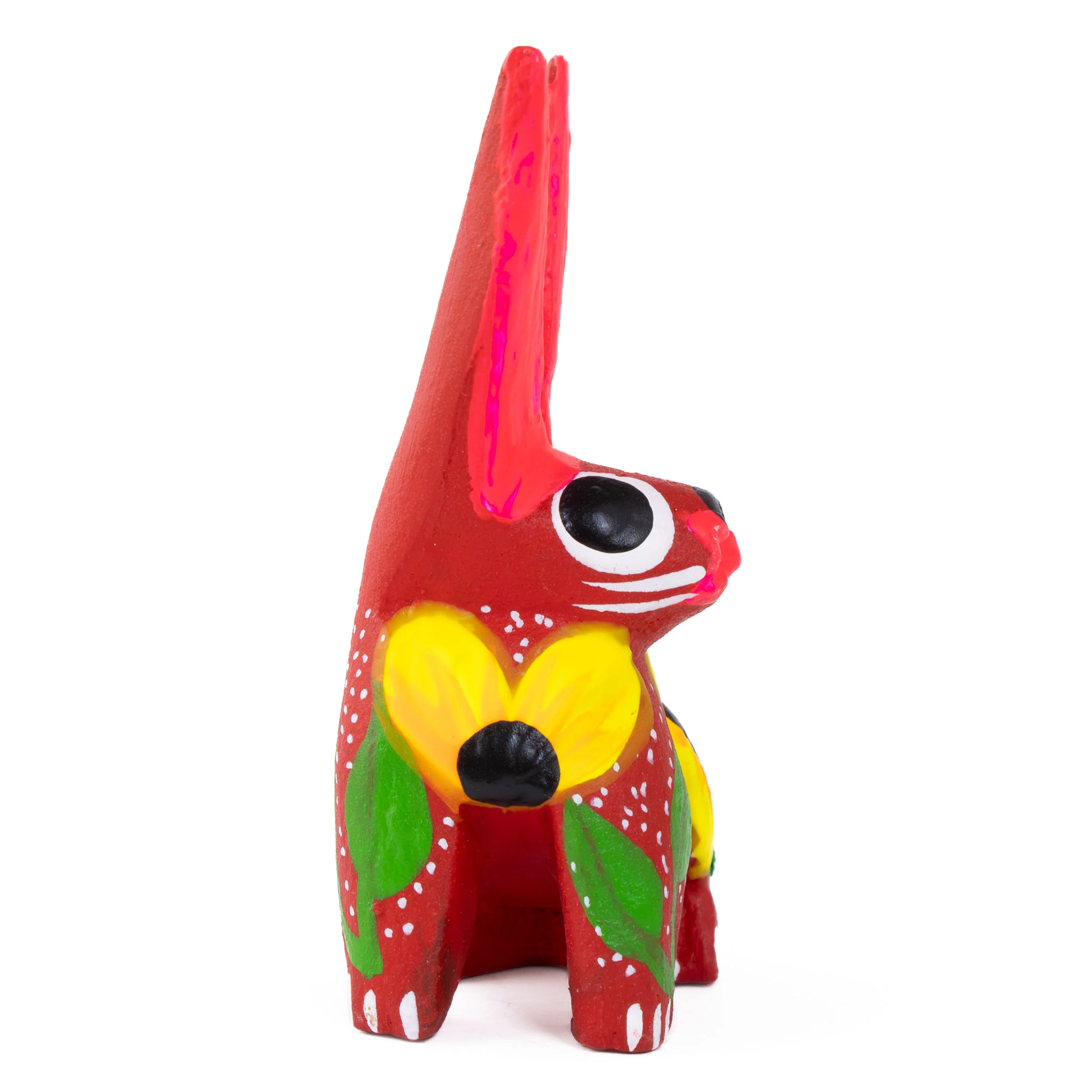 Hand Painted Sitting Rabbit Wooden Figurine - Image 5