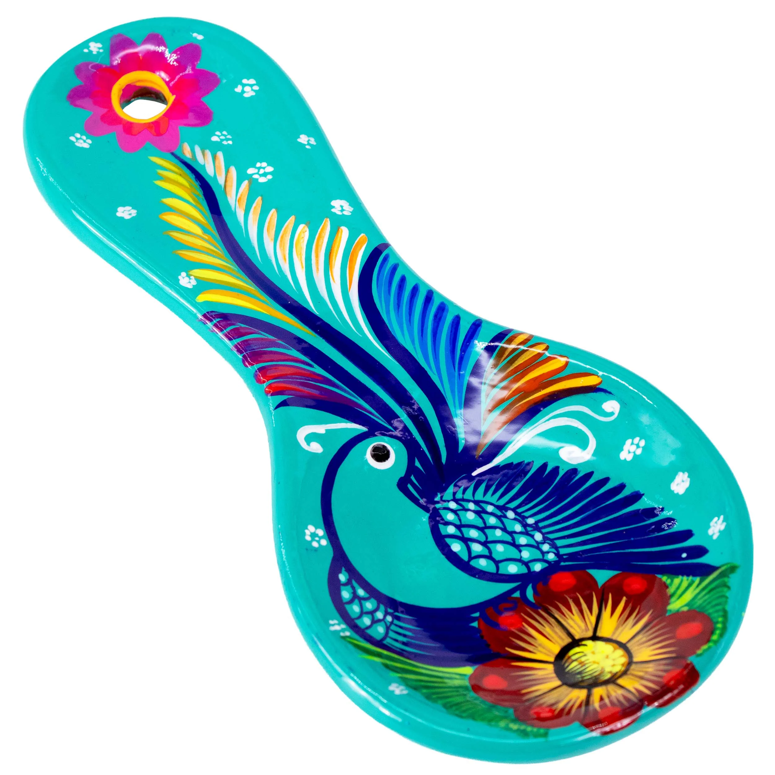 Hand-Painted Xalitla Clay Decorative Spoon Rest - Image 9