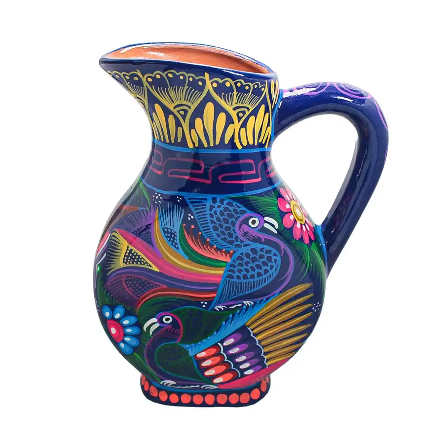 Hand-Painted Xalitla Clay Pitcher - Image 8